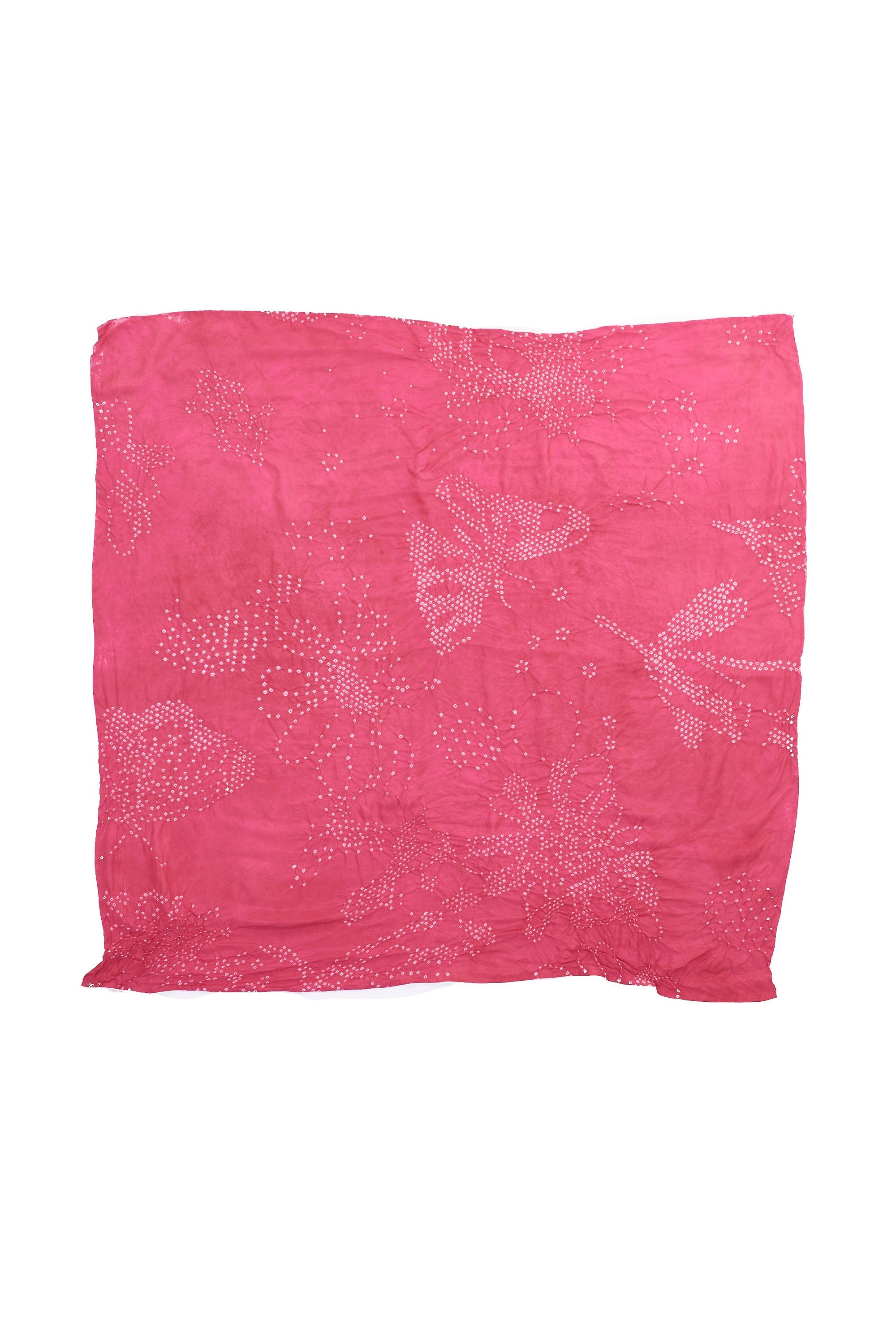 PINK WOOD SILK WITH BANDHANI SCARF