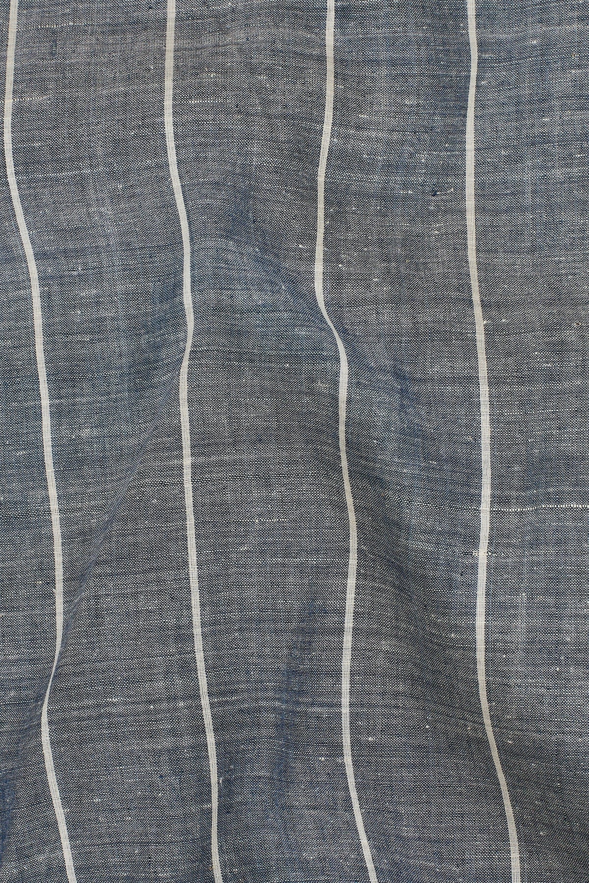 INDIGO COMFORT FIT YARN DYED COTTON SHIRT