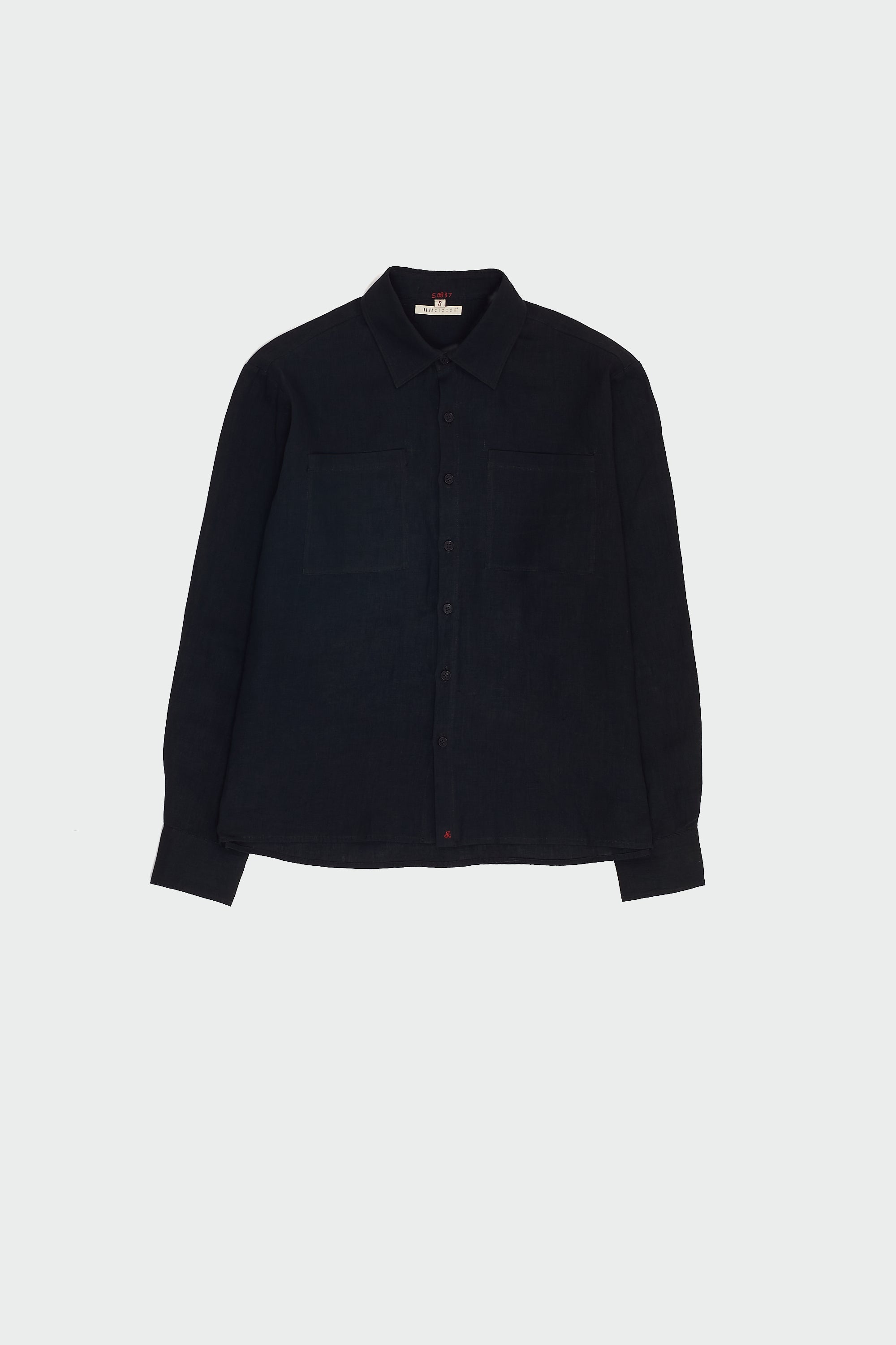 BLACK SOLID LINEN COTTON SHIRT