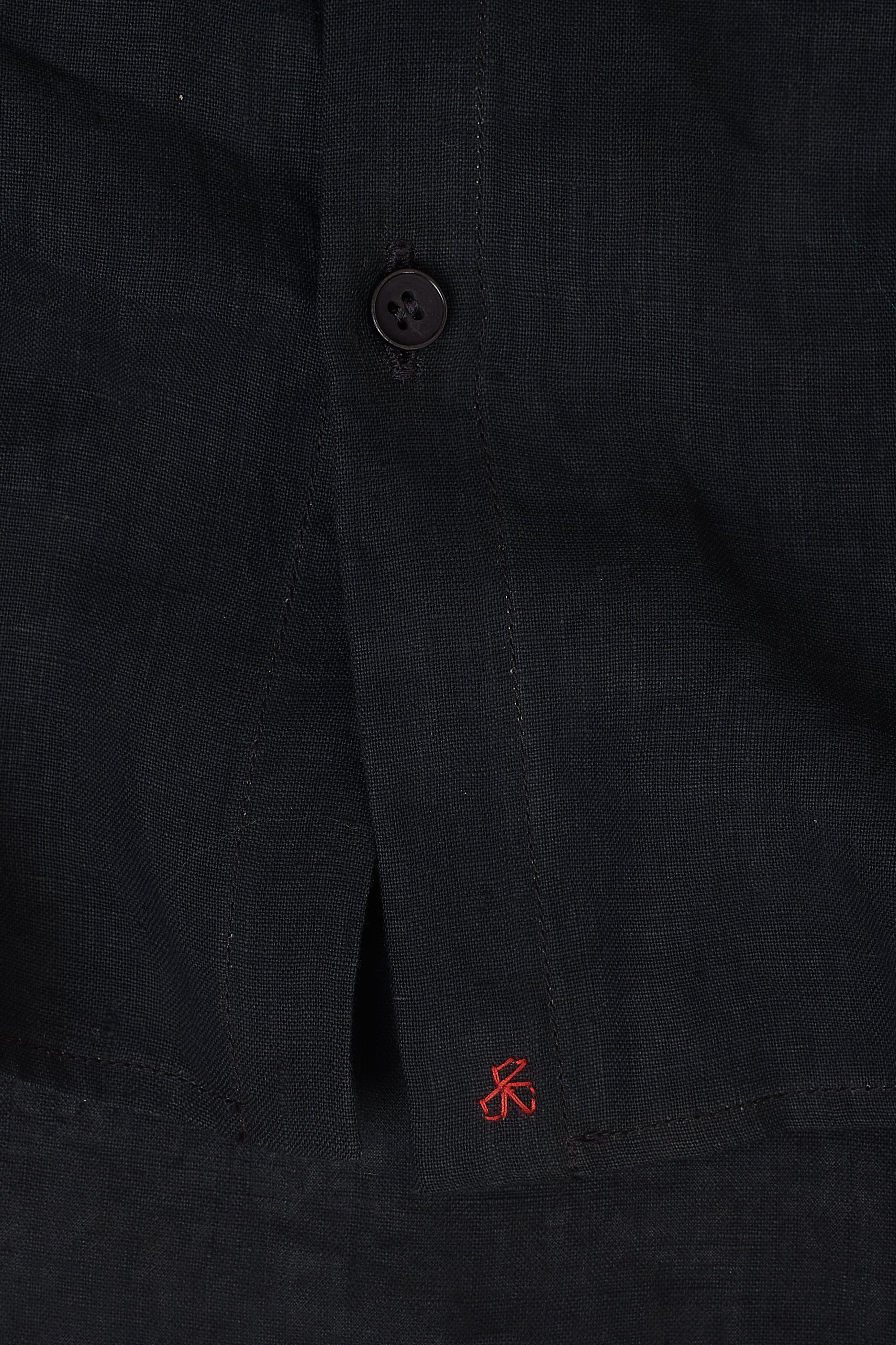 BLACK SOLID LINEN SHIRT