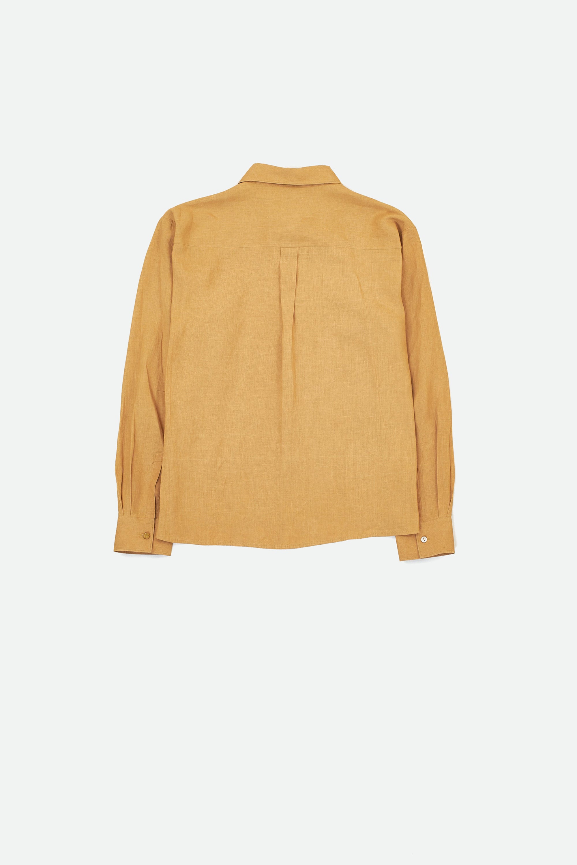 RELAXED FIT LINEN SHIRT IN MUSTARD YELLOW