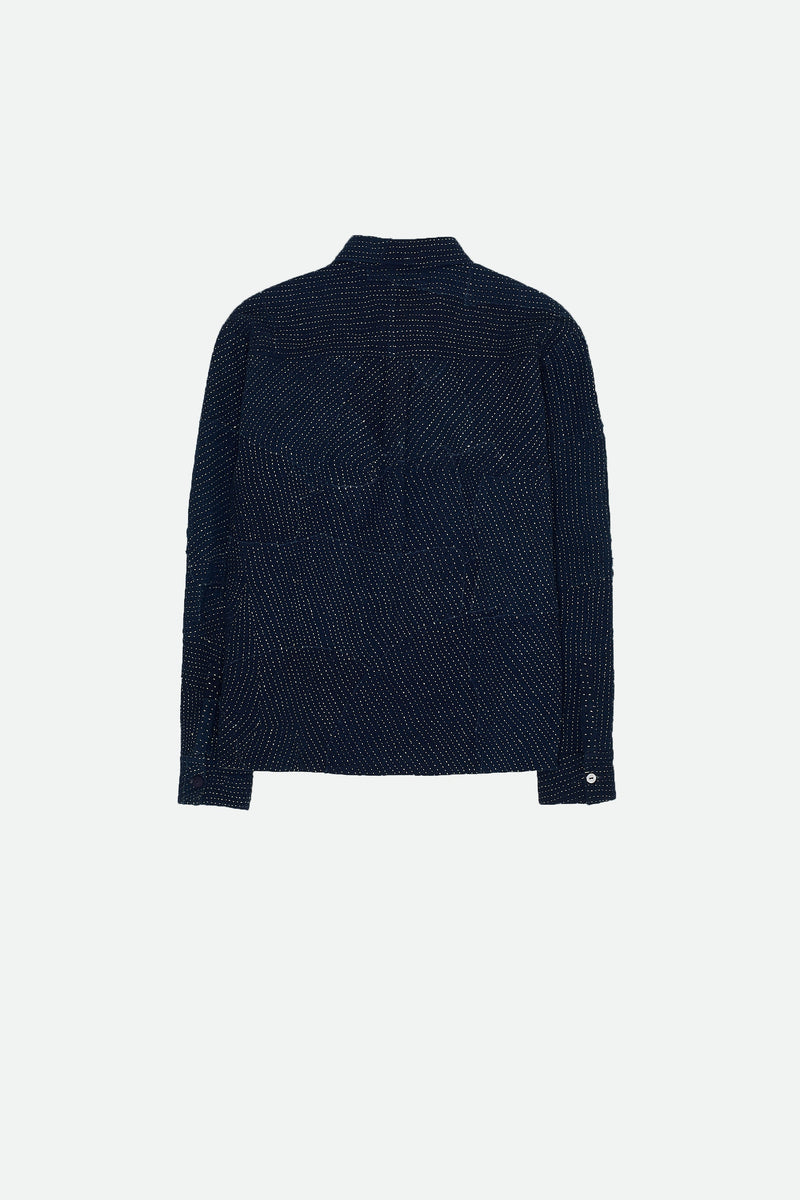 NATURAL INDIGO PATCHWORK SHIRT