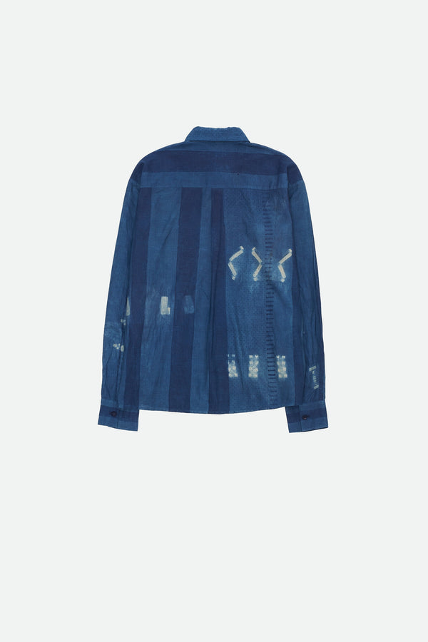 MEDIUM INDIGO COTTON SILK BANDHANI SHIRT