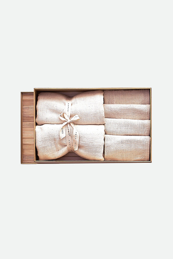 Ecru Organic Cotton Towel Box Set