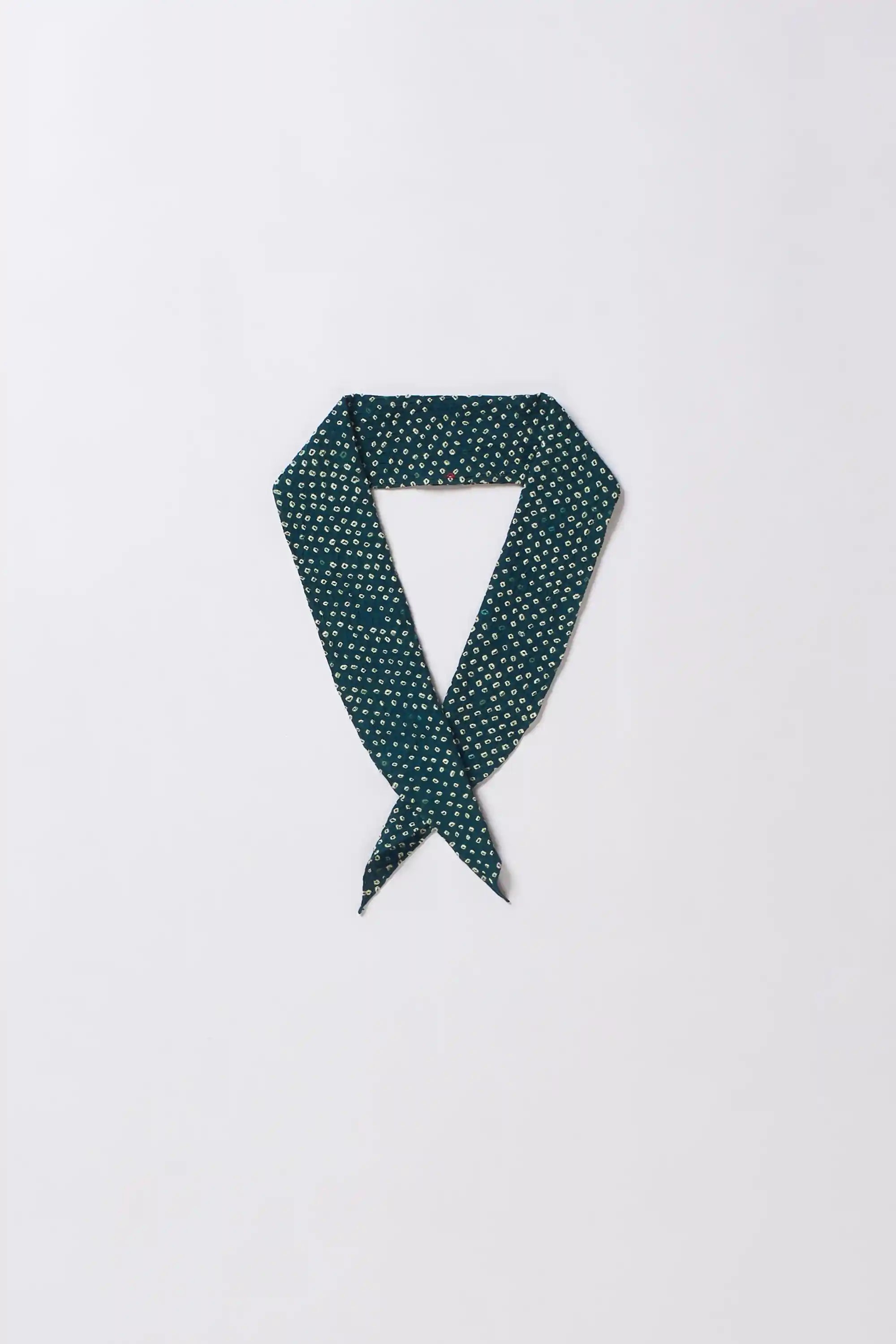 Bandhani Bandana in Bottle Green
