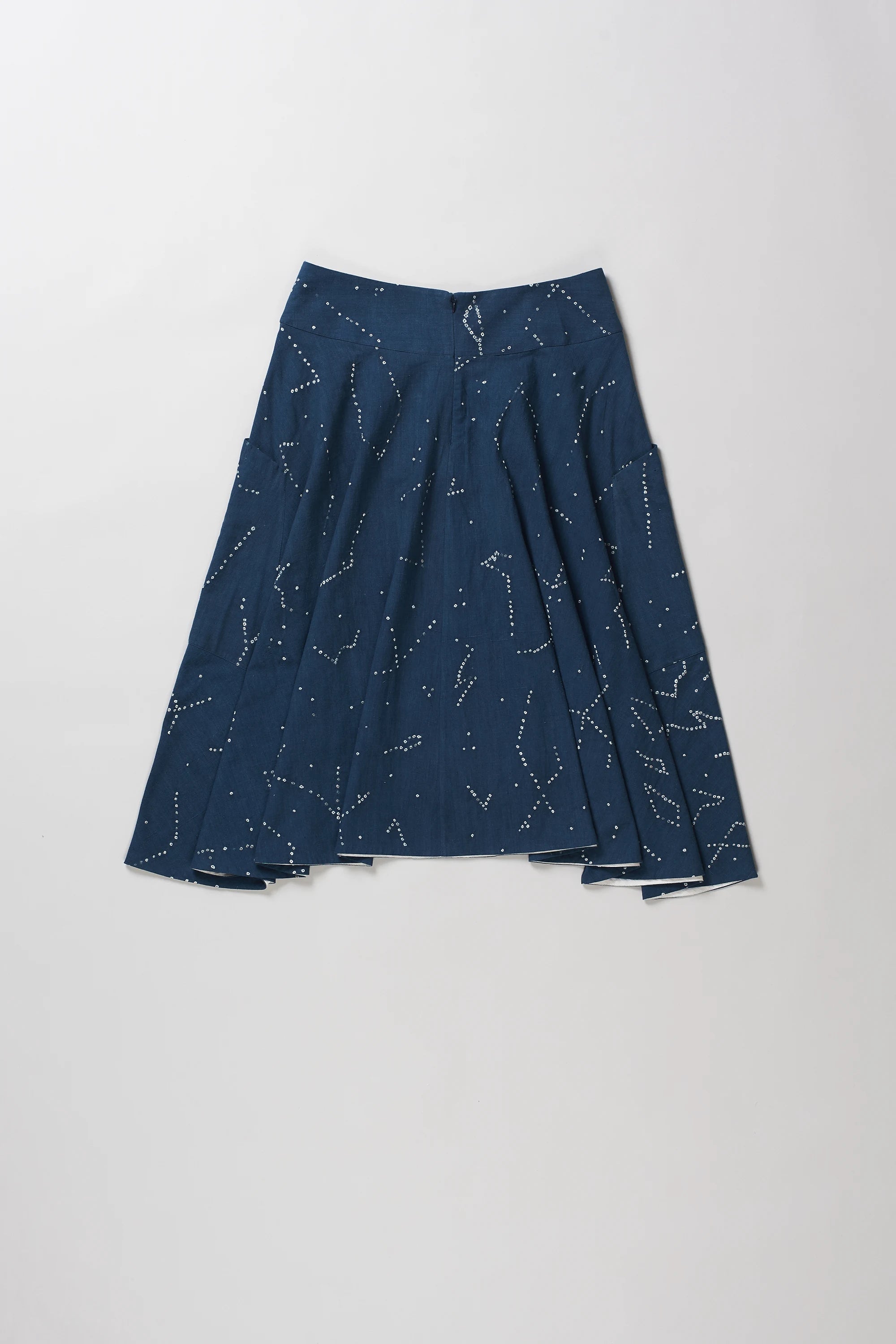 Light Volume Bandhani Skirt in Space Blue