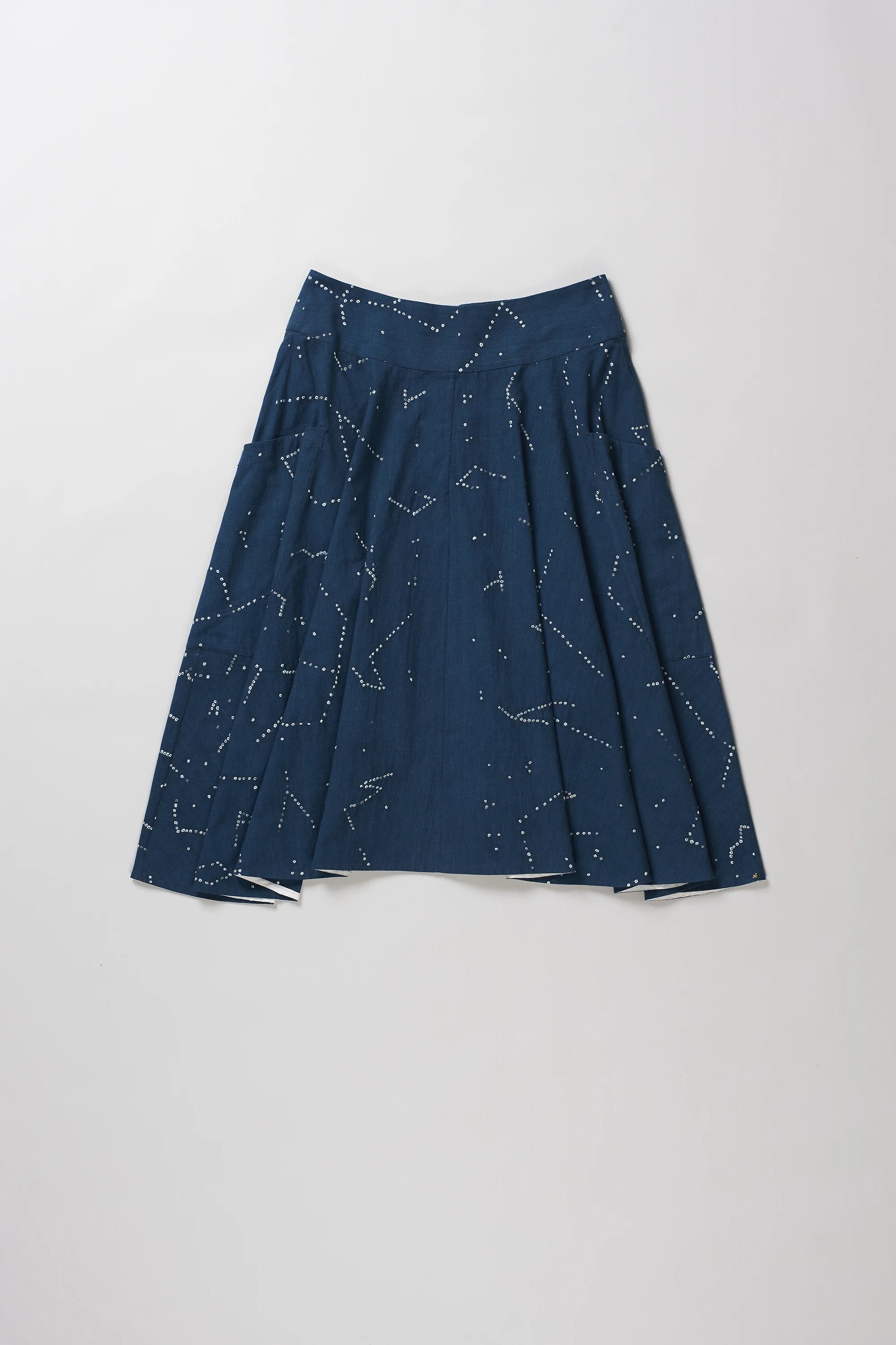 Light Volume Bandhani Skirt in Space Blue