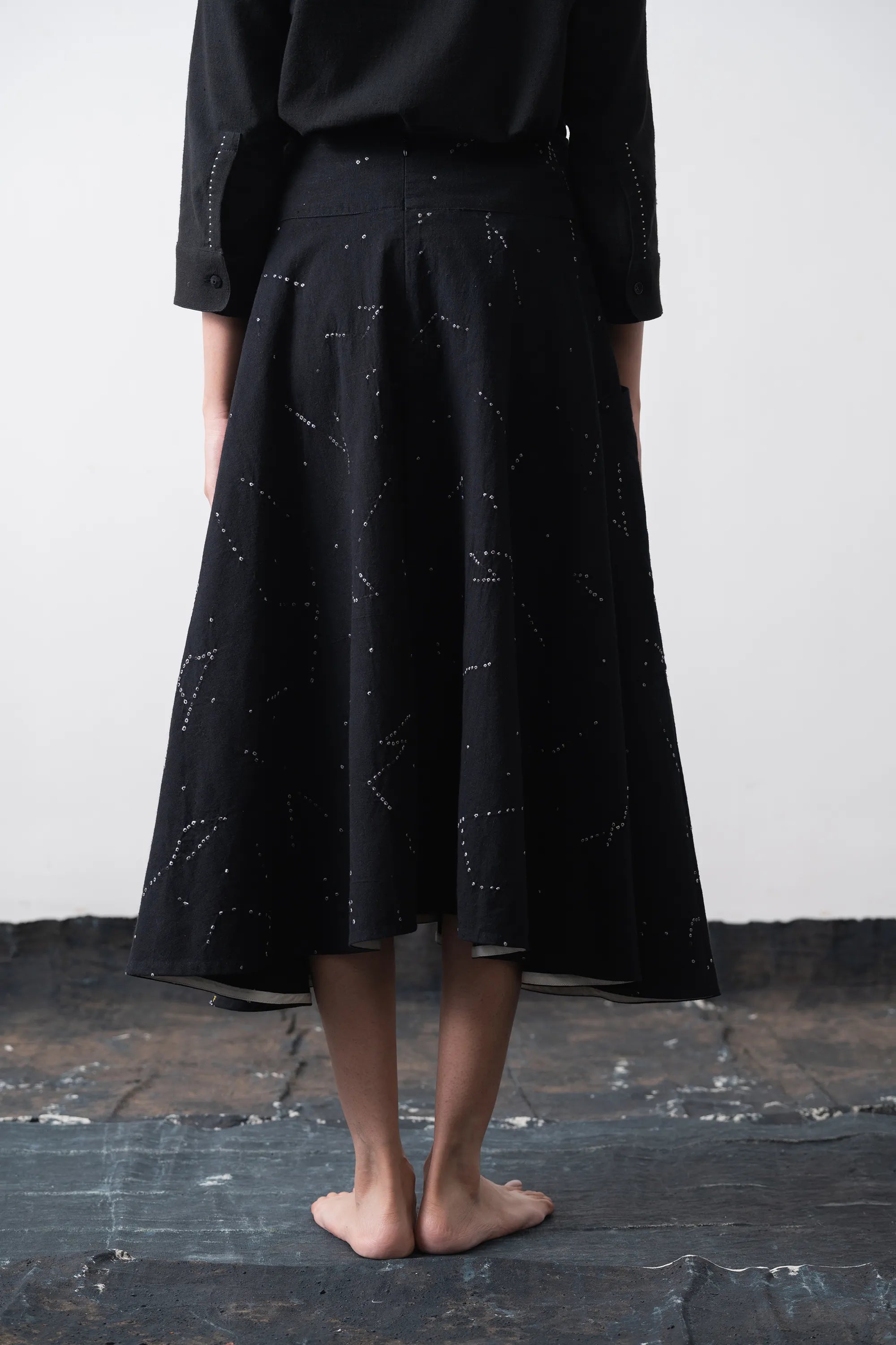 Black Bandhani Round Skirt
