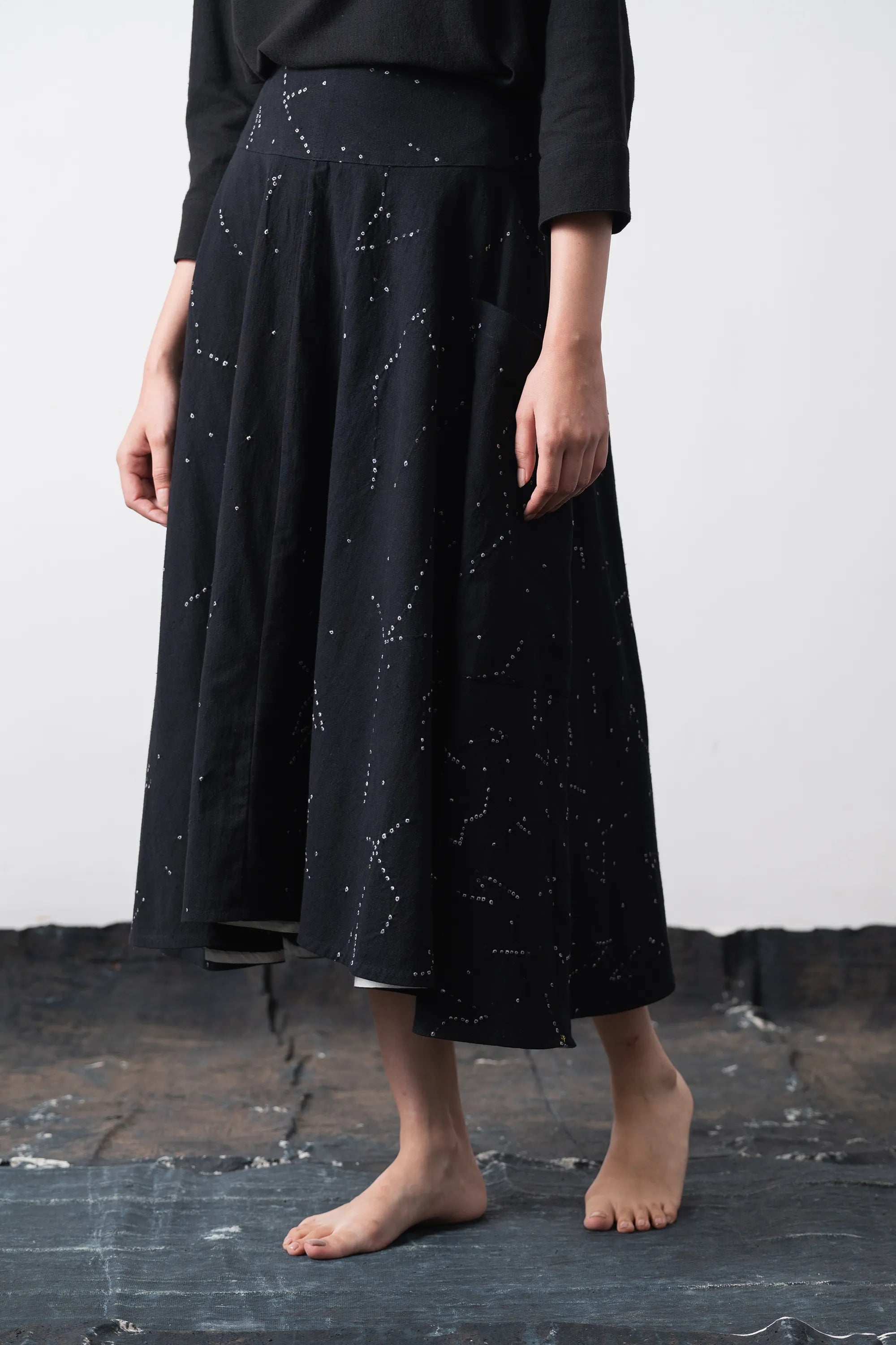 Black Bandhani Round Skirt