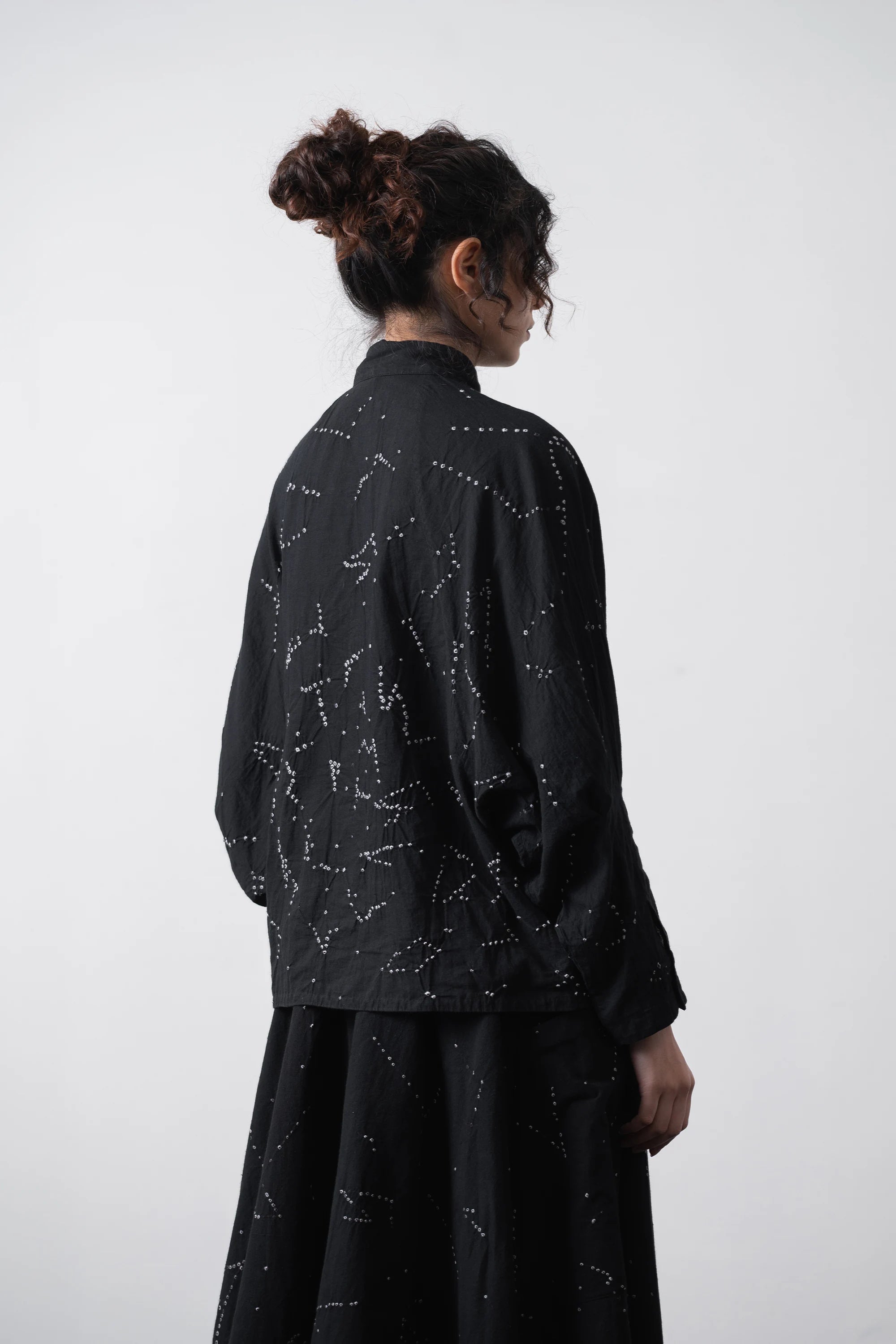 Mul Cotton Shirt with Bandhani