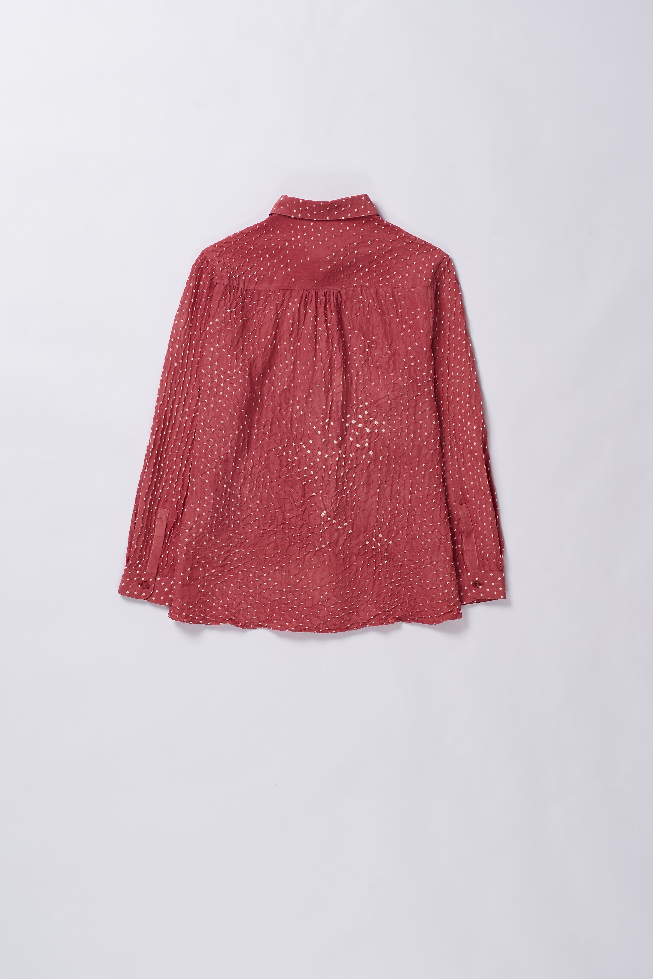 RELAXED FIT BANDHANI SHIRT DYED IN  FRENCH ROSE