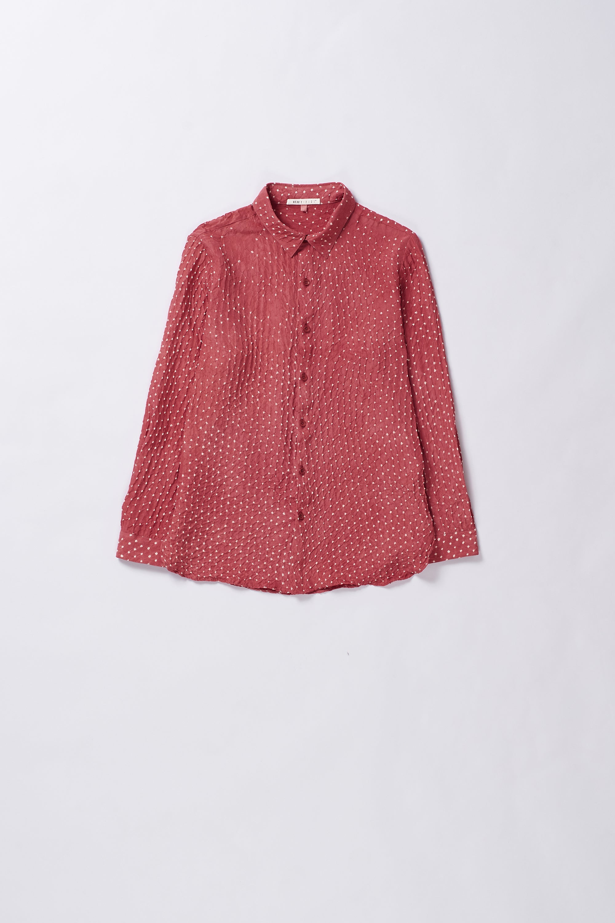 RELAXED FIT BANDHANI SHIRT DYED IN  FRENCH ROSE