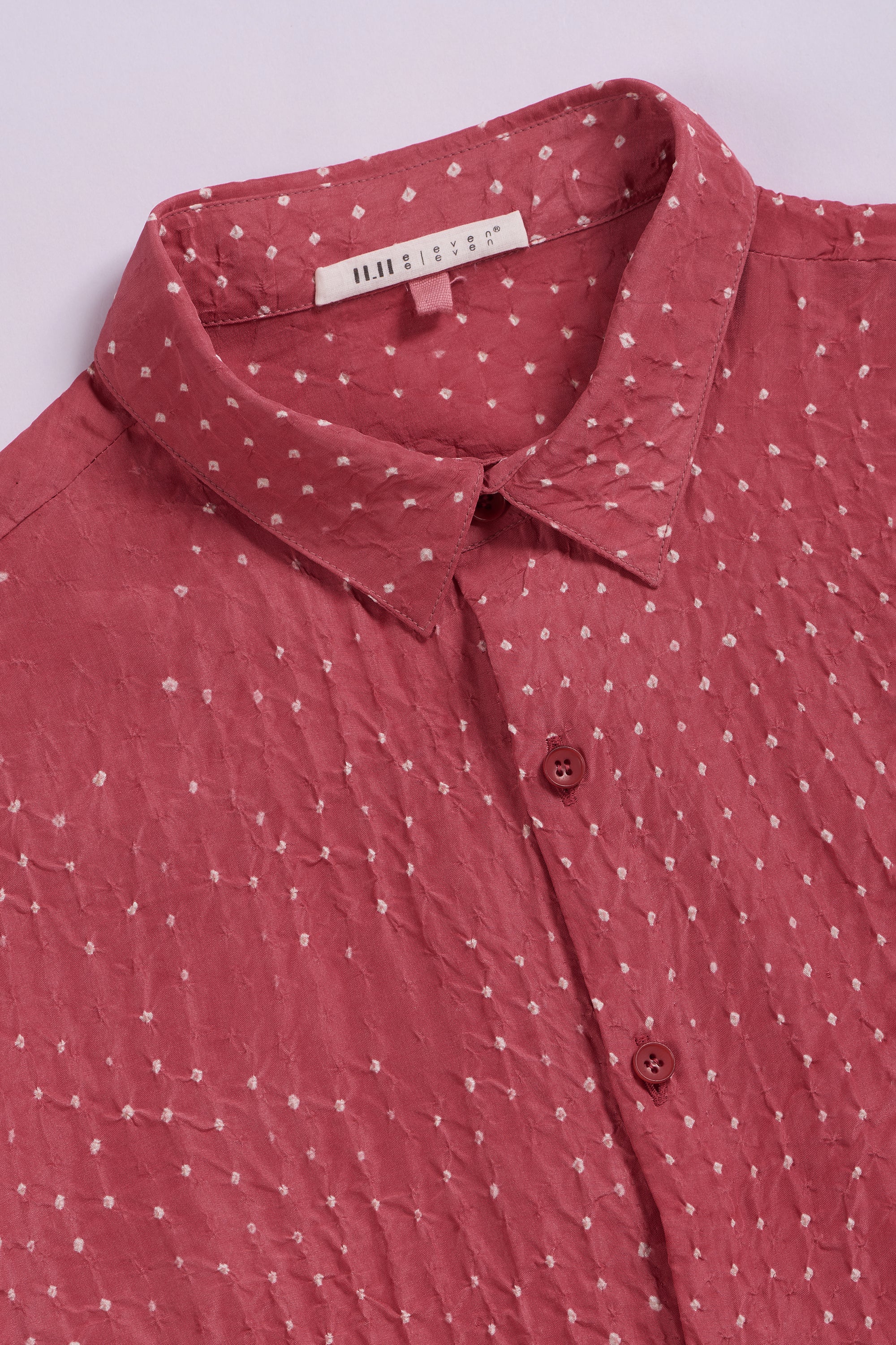 RELAXED FIT BANDHANI SHIRT DYED IN  FRENCH ROSE