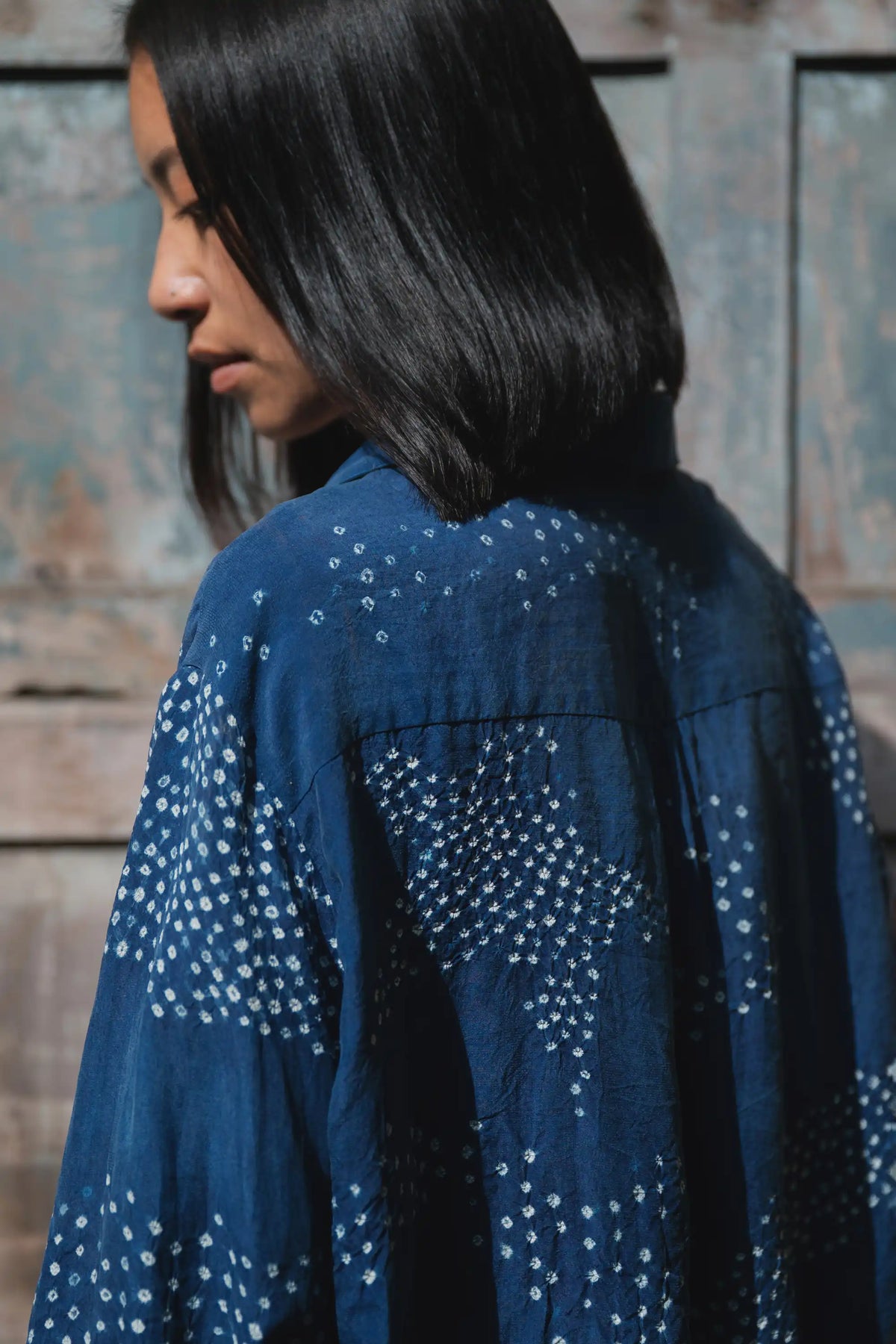 Medium Indigo Relaxed Bandhani Shirt