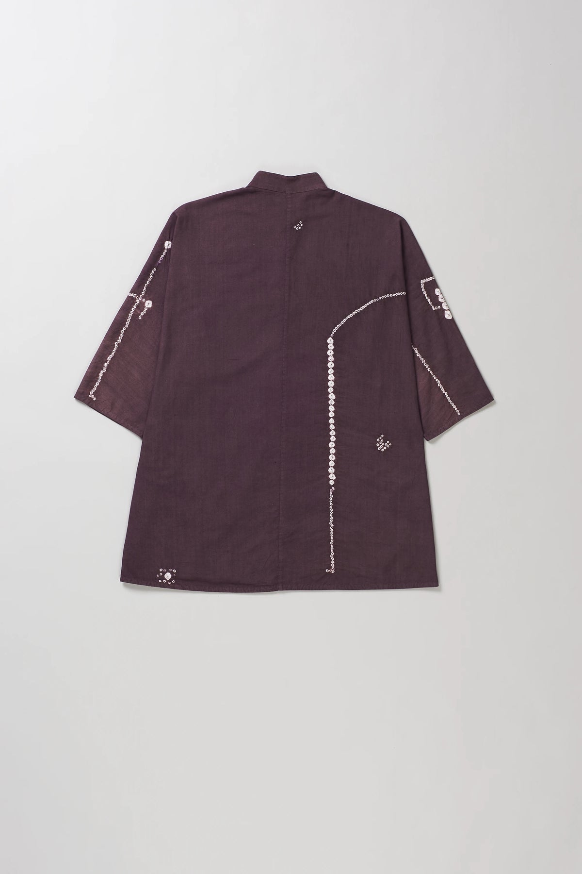 Bandhani Macca Shirt in Purple Red