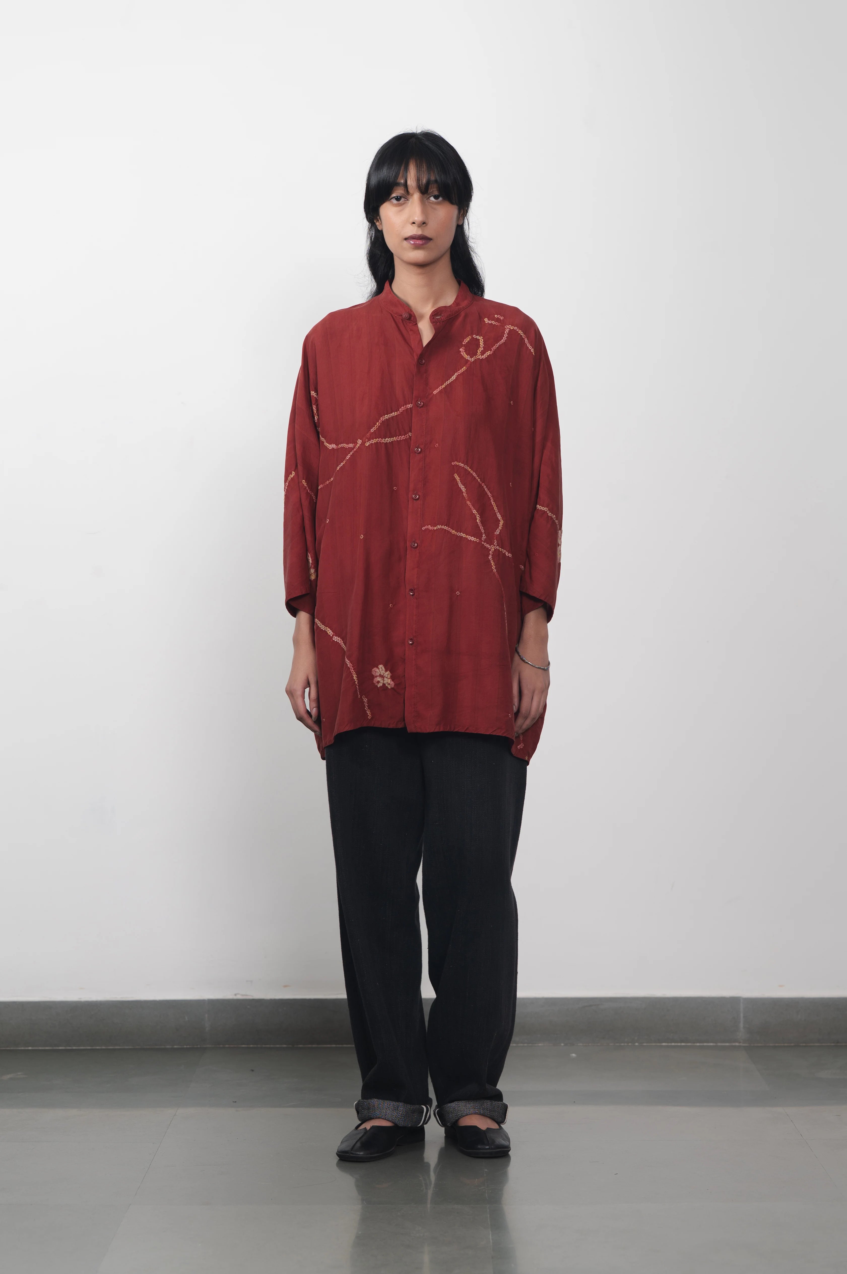 Kimono Sleeve Red Shirt