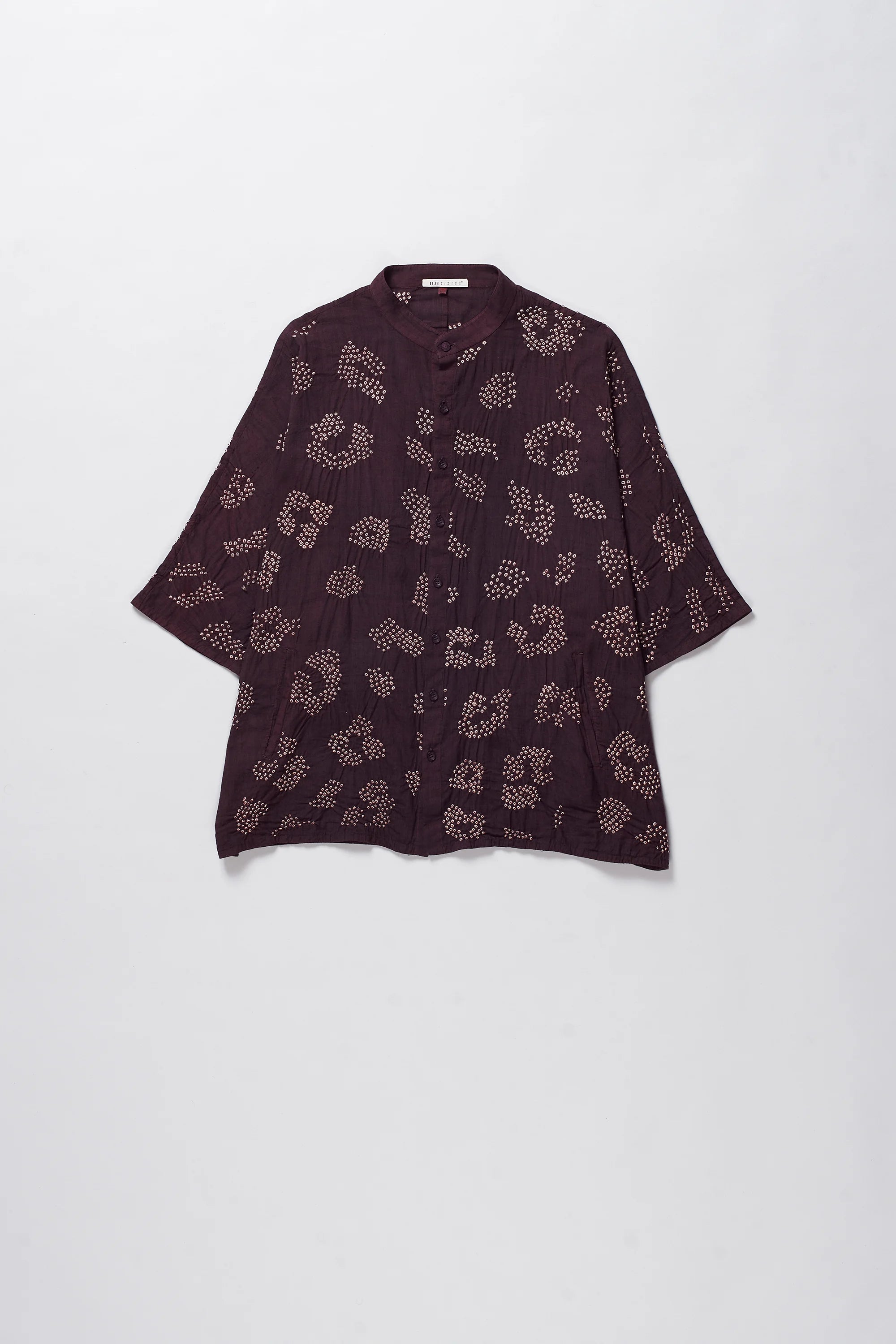 Purple Red Cotton Bandhani Shirt