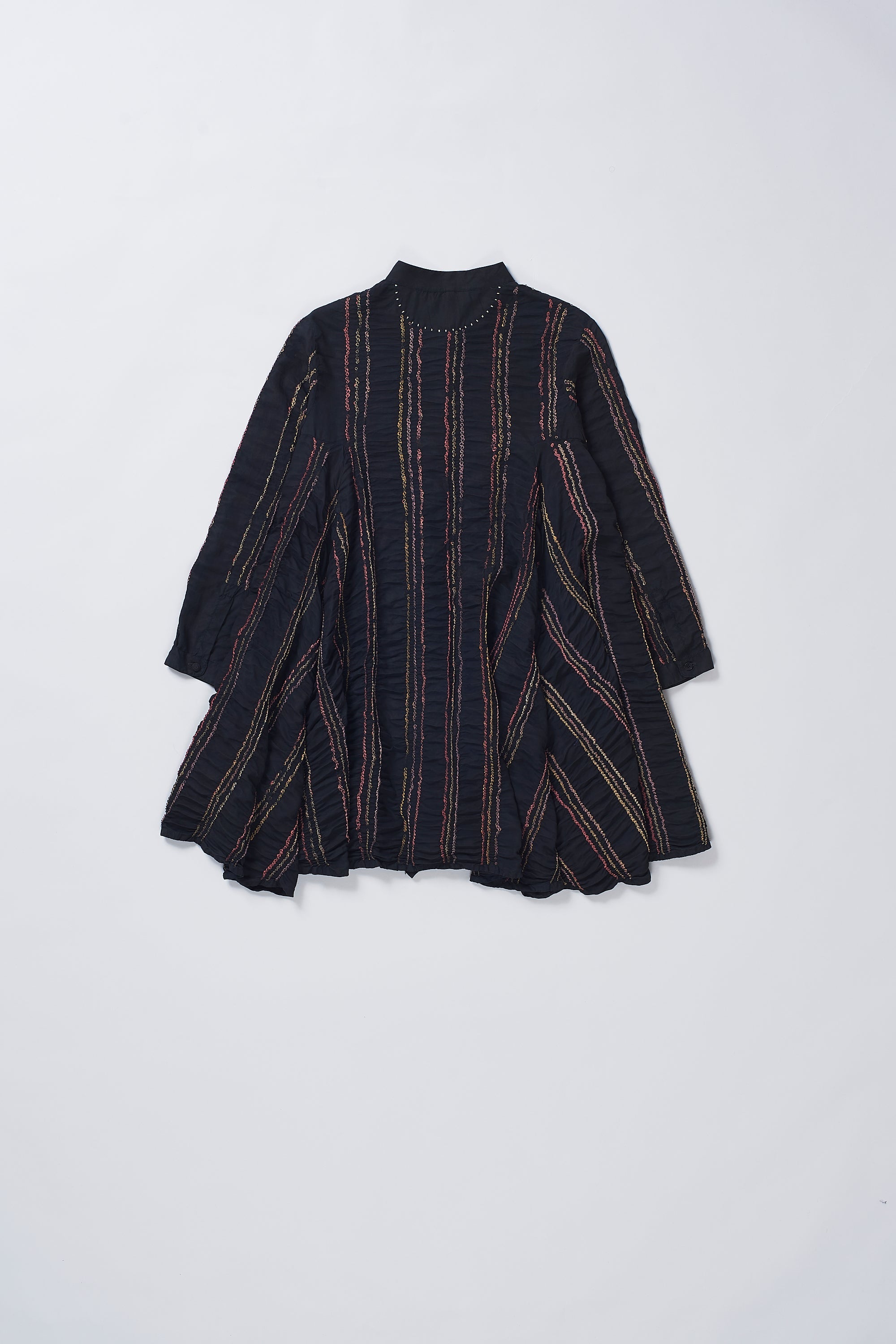 BLACK SILK BANDHANI AND SCREENPRINT WOMEN SHIRT