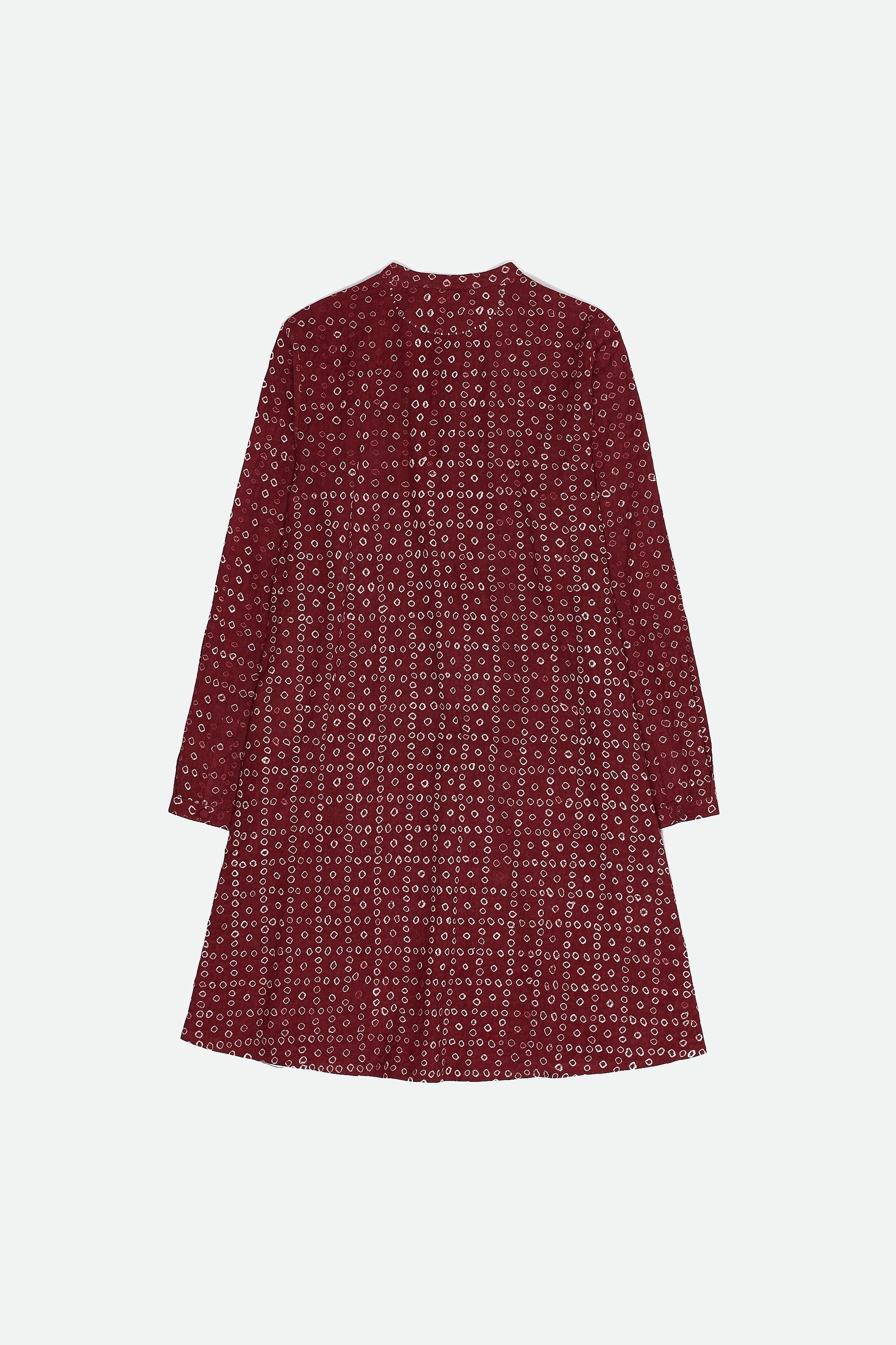 CRIMSON PINK YARN DYED WOMEN DRESS