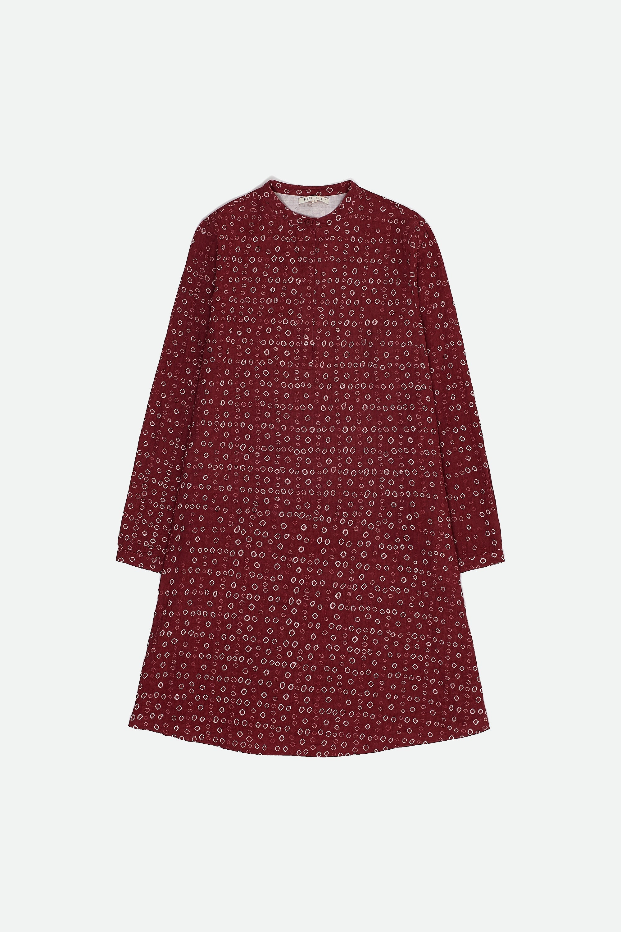 CRIMSON PINK YARN DYED WOMEN DRESS