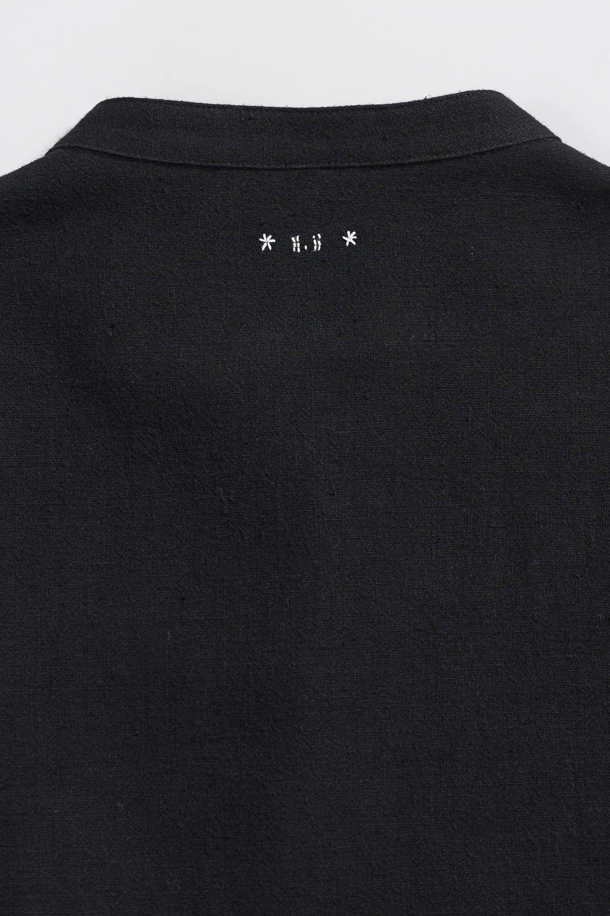 Black Cotton Top with Hand Details