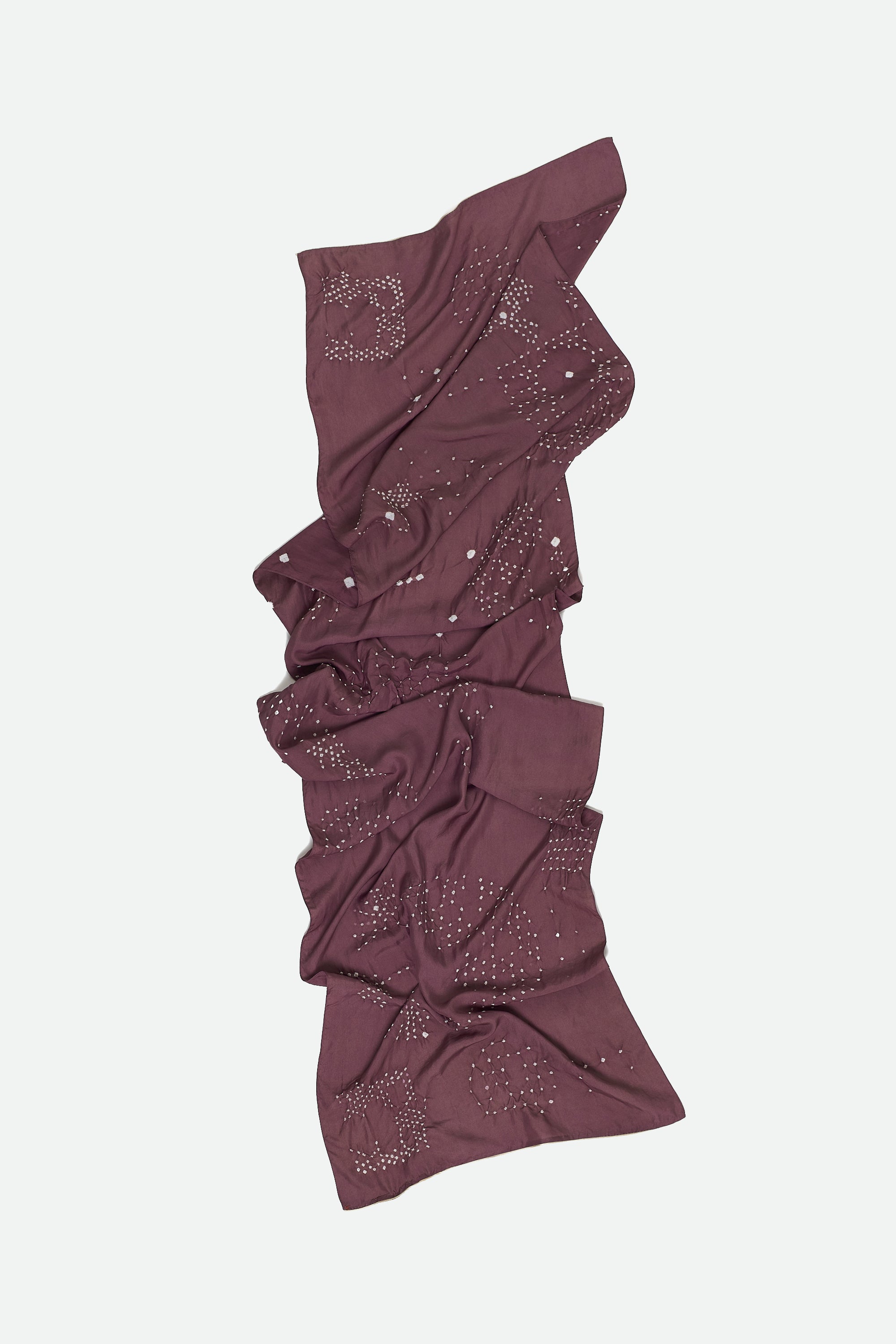 WINE COLOUR BANDHANI SILK WOMEN'S SCARF