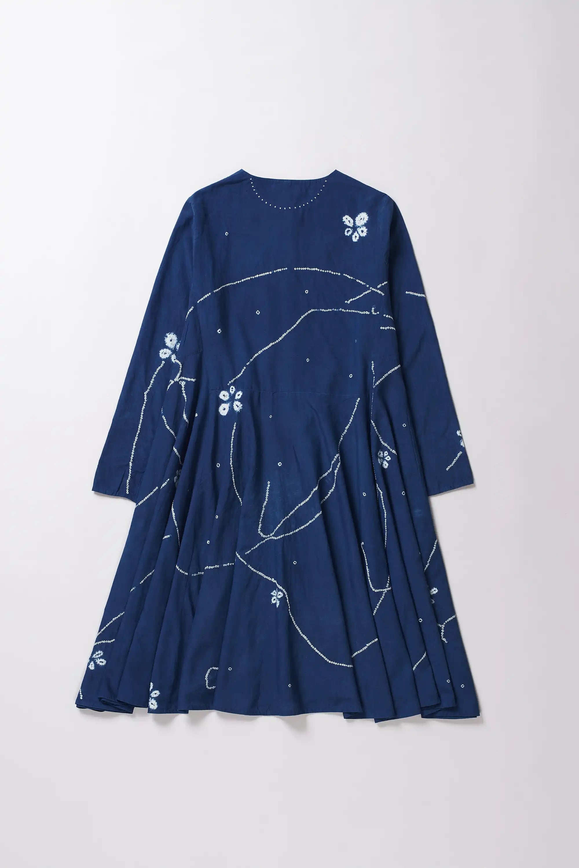 Medium indigo bandhani dress