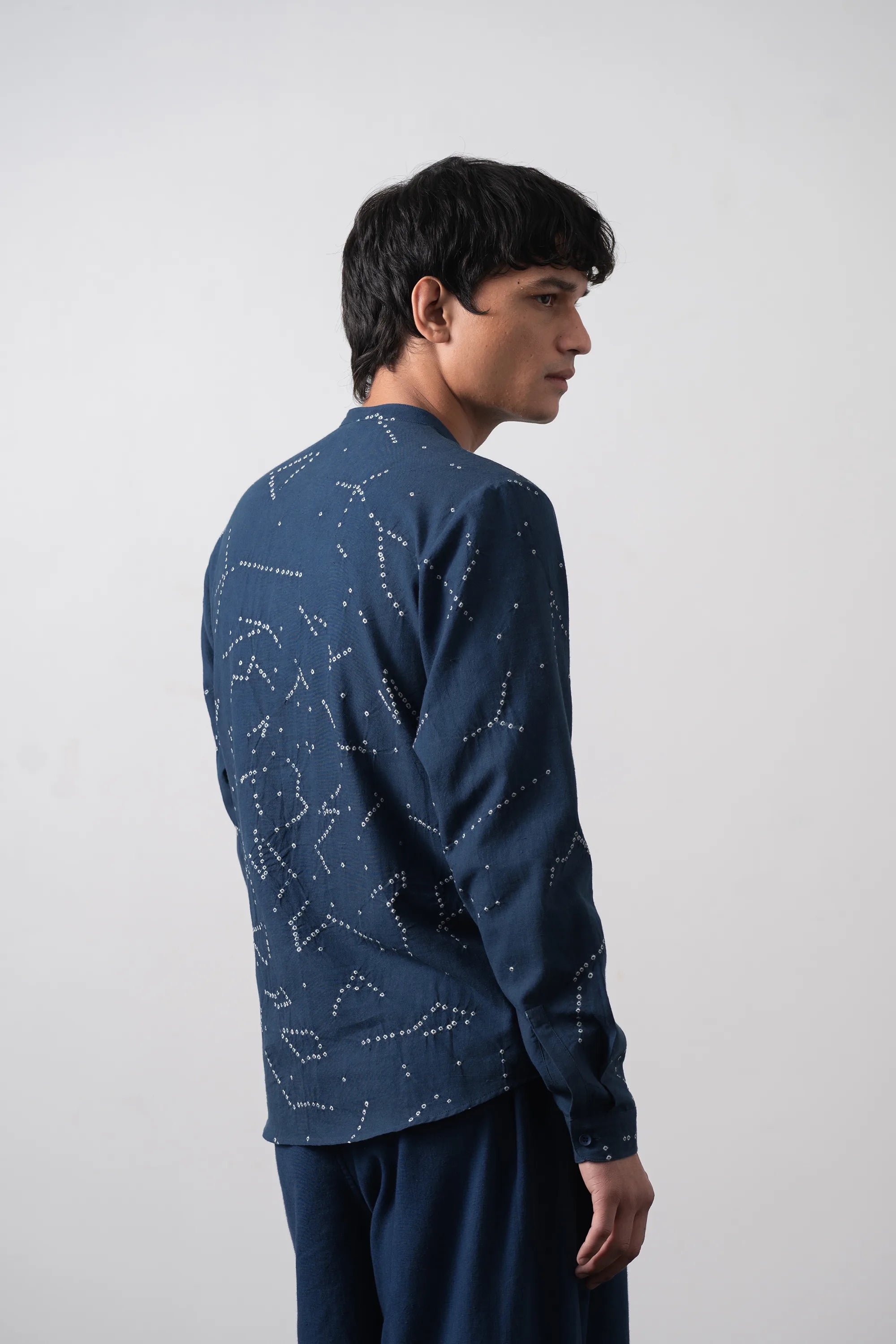 Space Blue Virgo Shirt with Bandhani