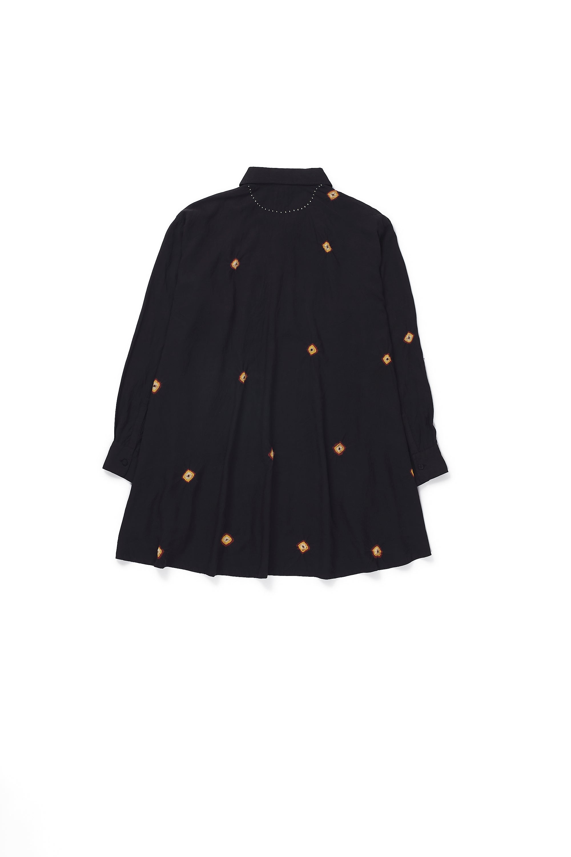 BLACK SHIRT DRESS WITH BANDHANI