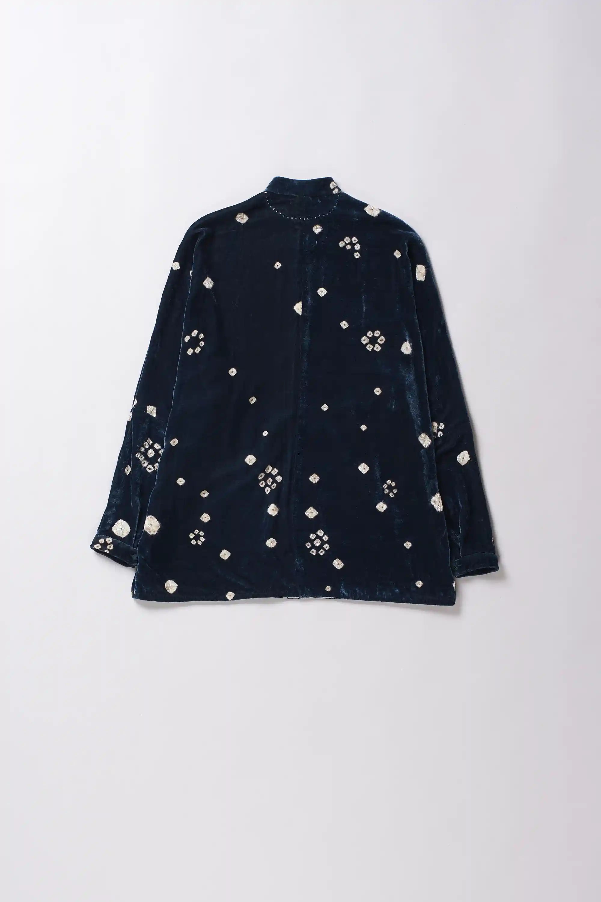 Velvet Bandhani Shirt in Estate Blue