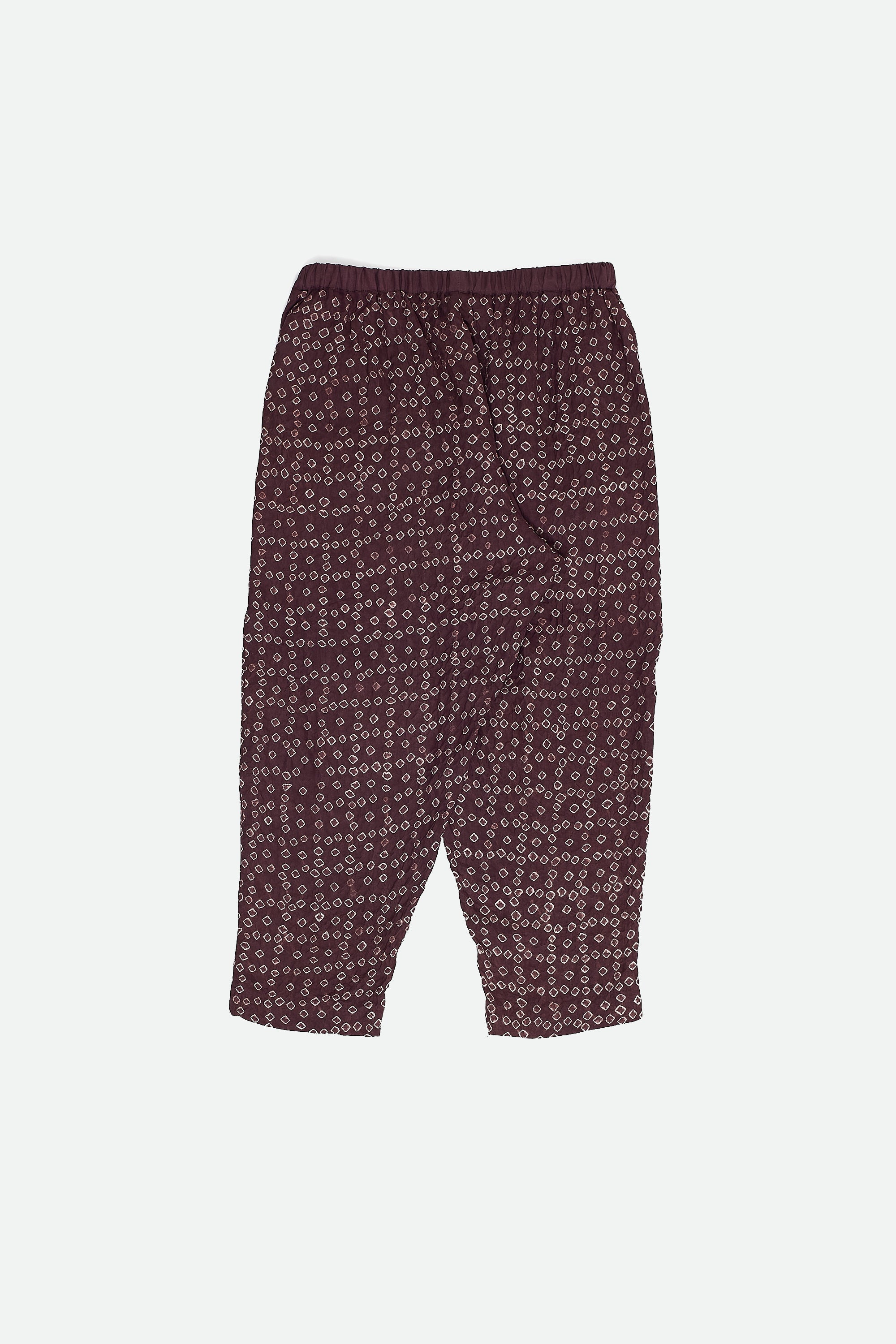 PURPLE RED BANDHANI SILK PANTS