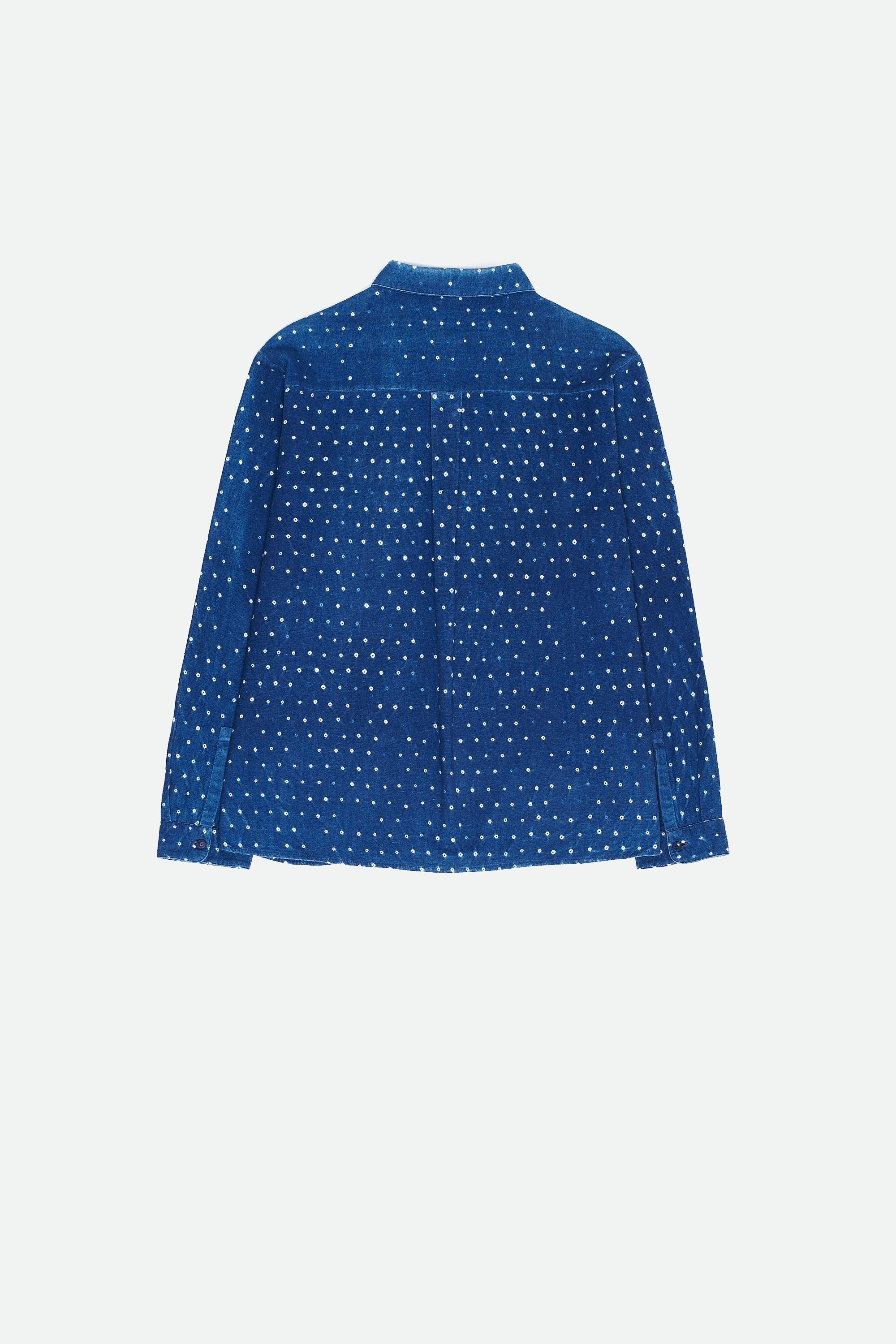 MEDIUM INDIGO ORGANIC SILK BANDHANI SHIRT