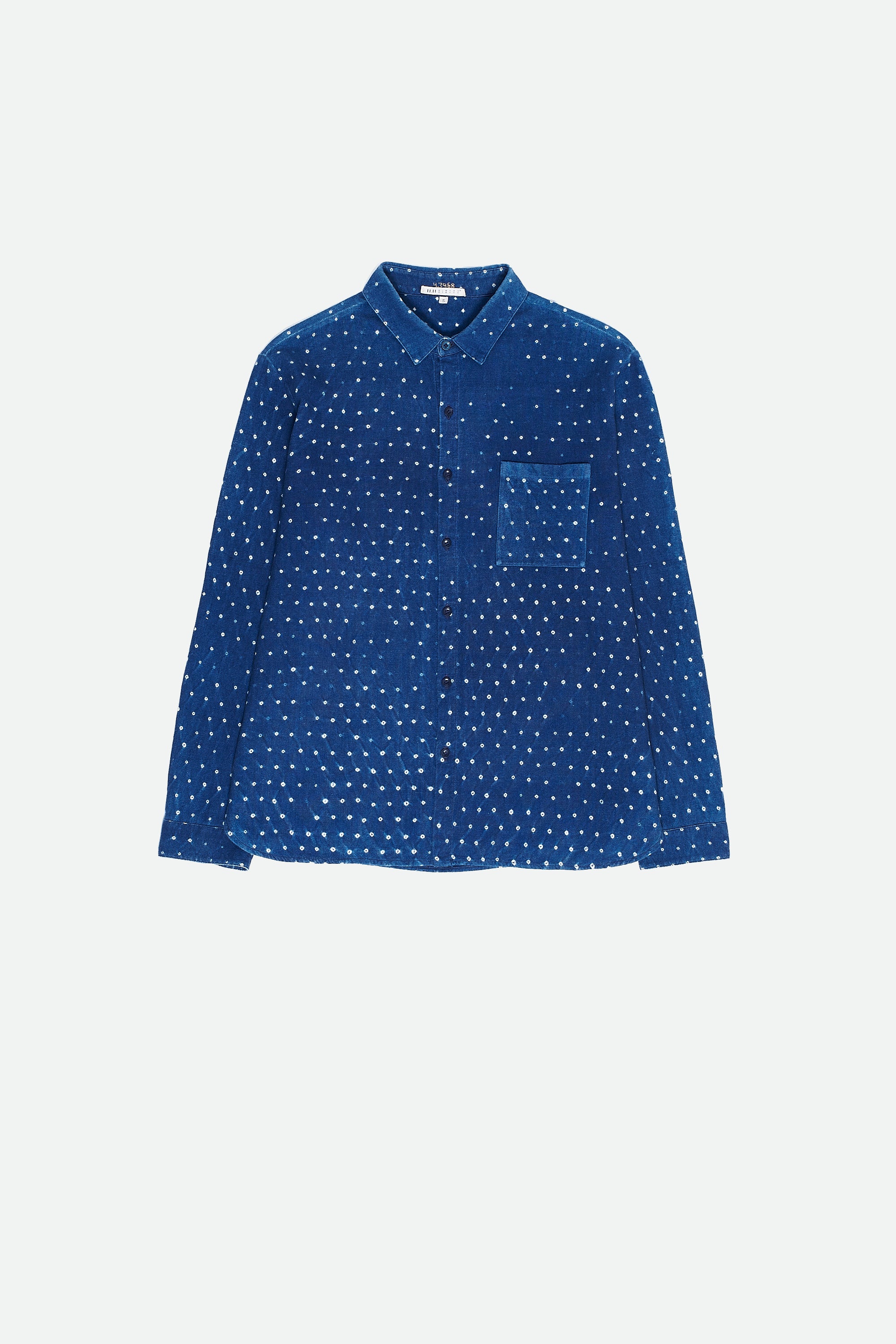 MEDIUM INDIGO ORGANIC SILK BANDHANI SHIRT