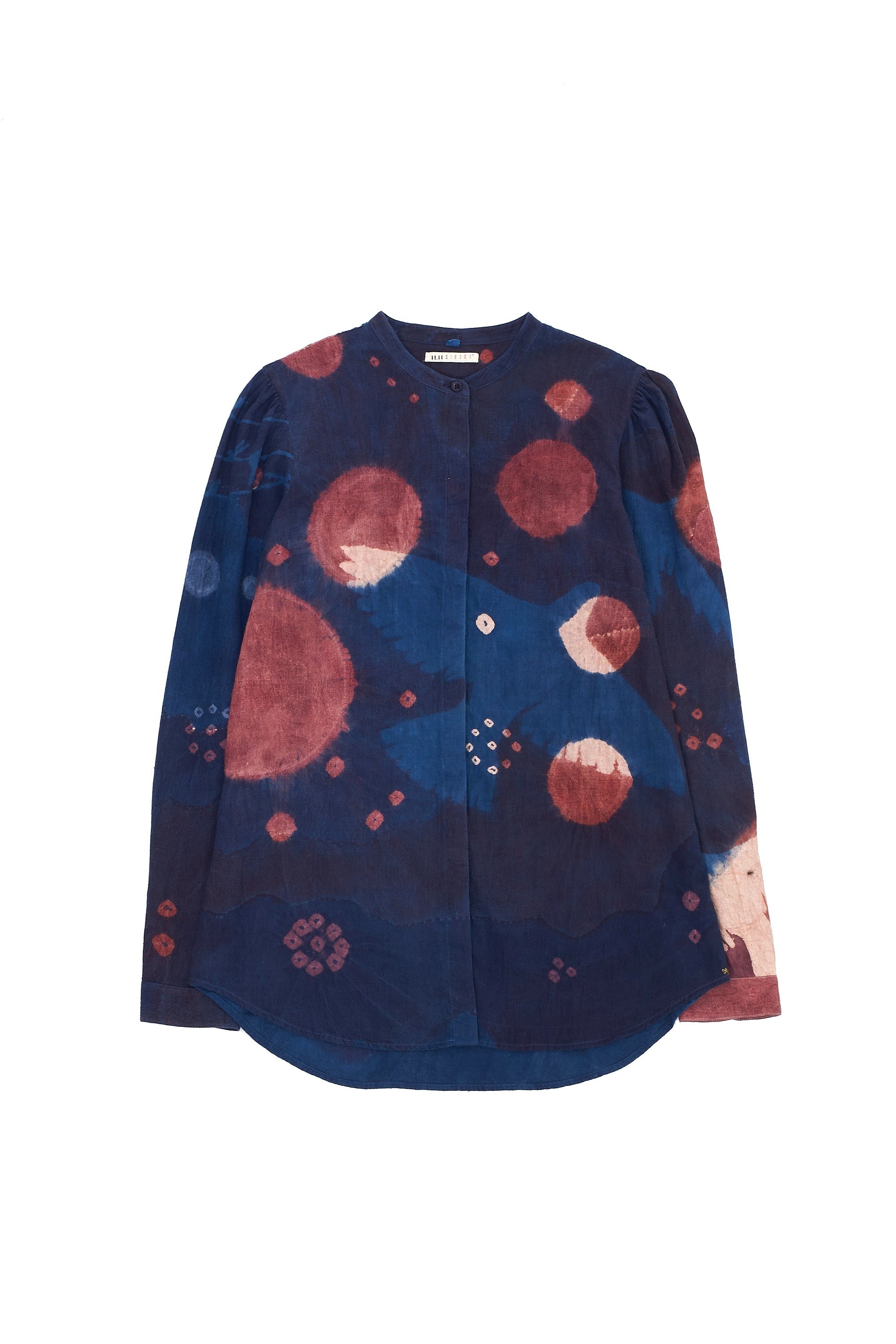 MEDIUM INDIGO COTTON SHIRT CRAFTED WITH BANDHANI