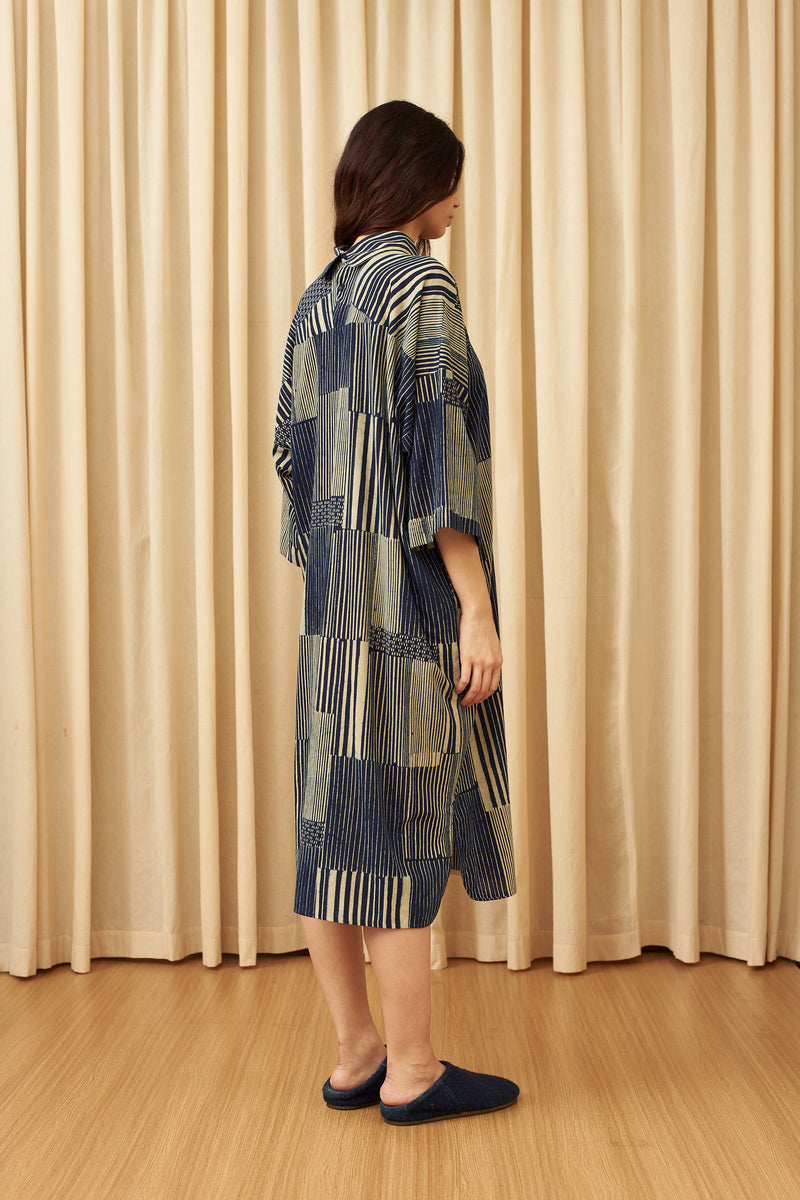 INDIGO BLOCKPRINTED SUMMER DRESS