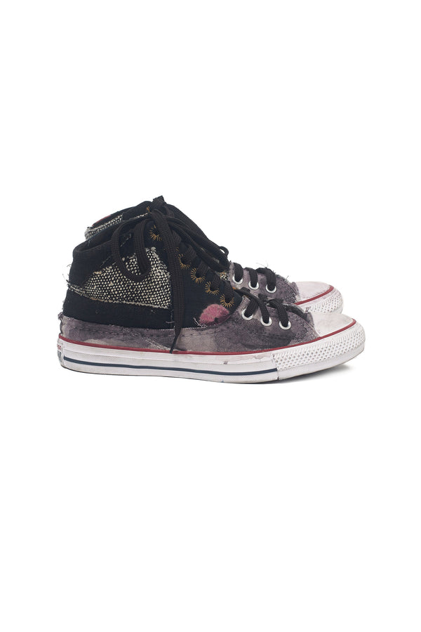 BLACK ONE OF A KIND HANDMADE CONVERSE SHOES