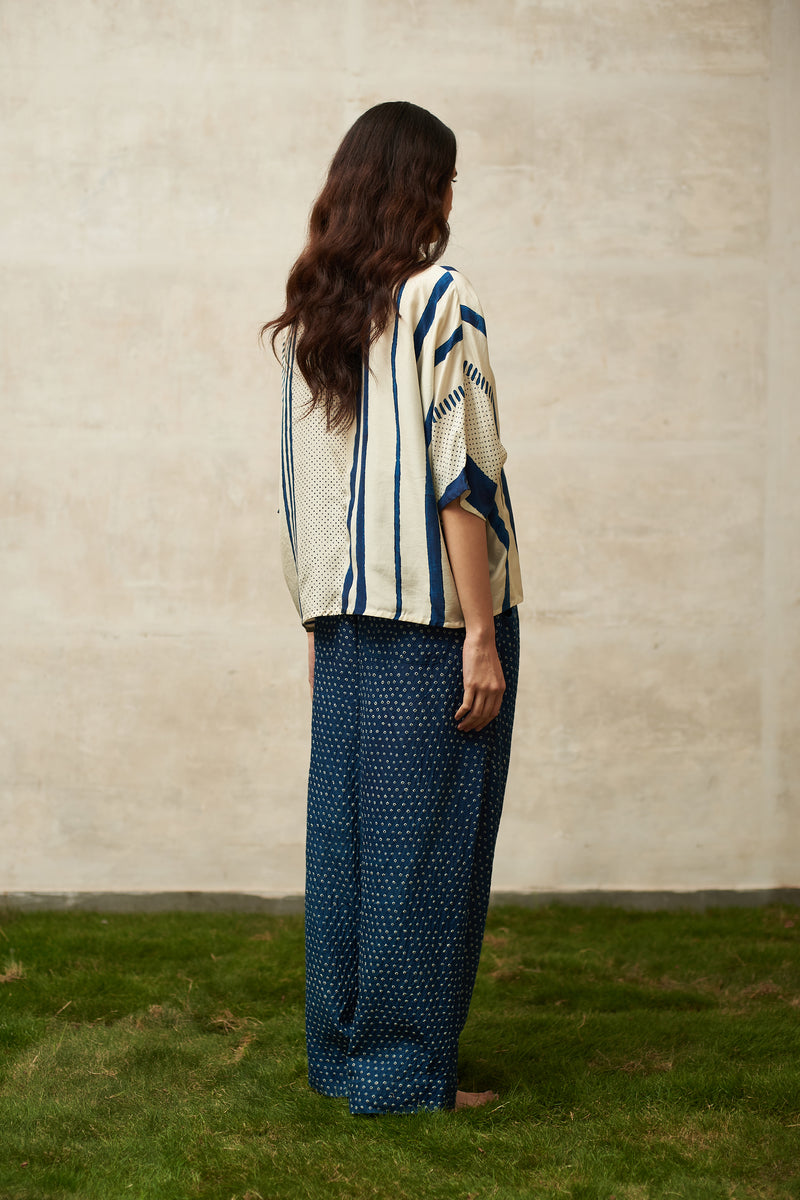 BLOCK PRINTED SOFT SILK SHIRT