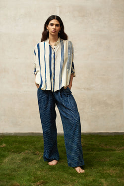 BLOCK PRINTED SOFT SILK SHIRT