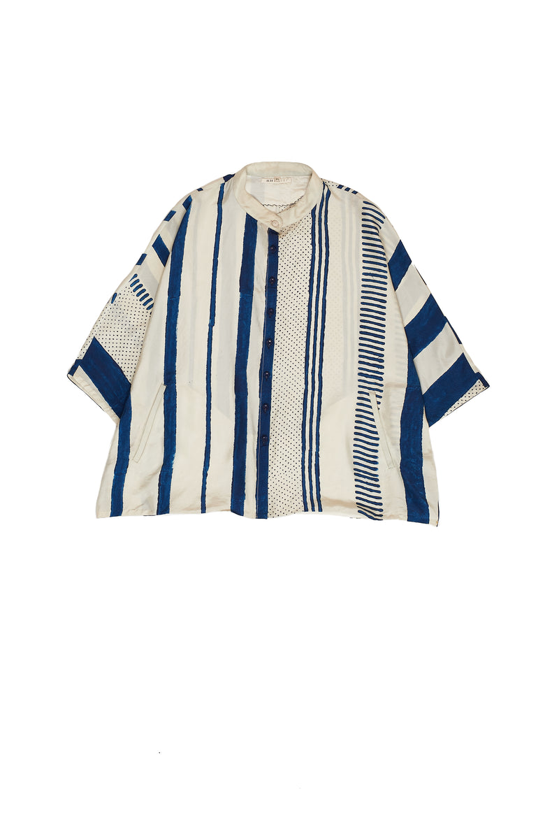 BLOCK PRINTED SOFT SILK SHIRT