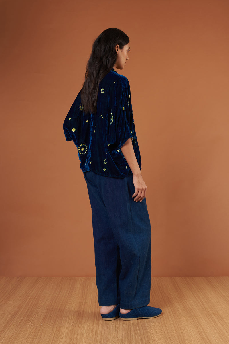 Multi-Coloured Bandhani Velvet Shirt