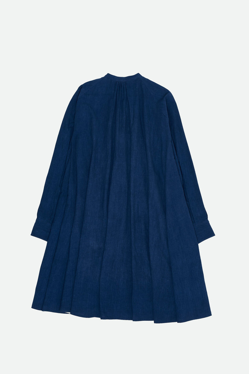 MEDIUM INDIGO FINE COTTON STATEMENT DRESS