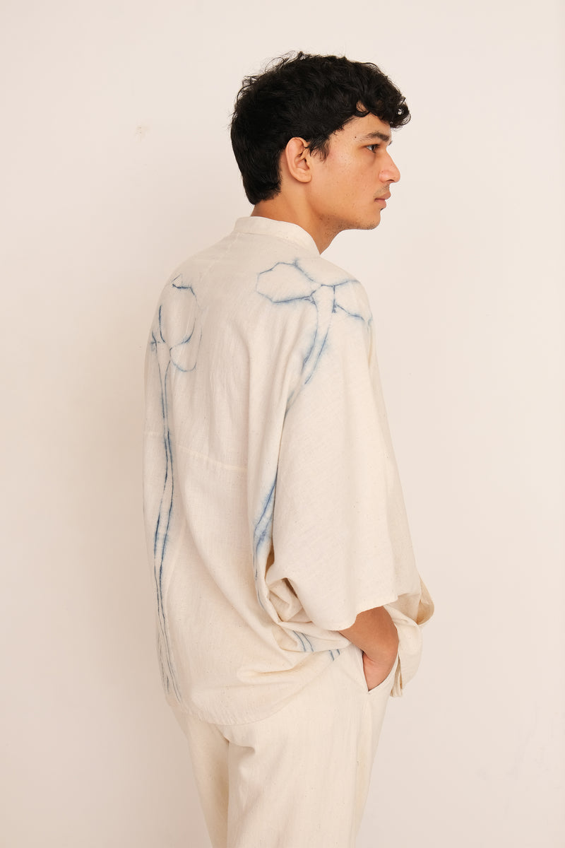 RELAXED FIT SHIRT WITH SHIBORI