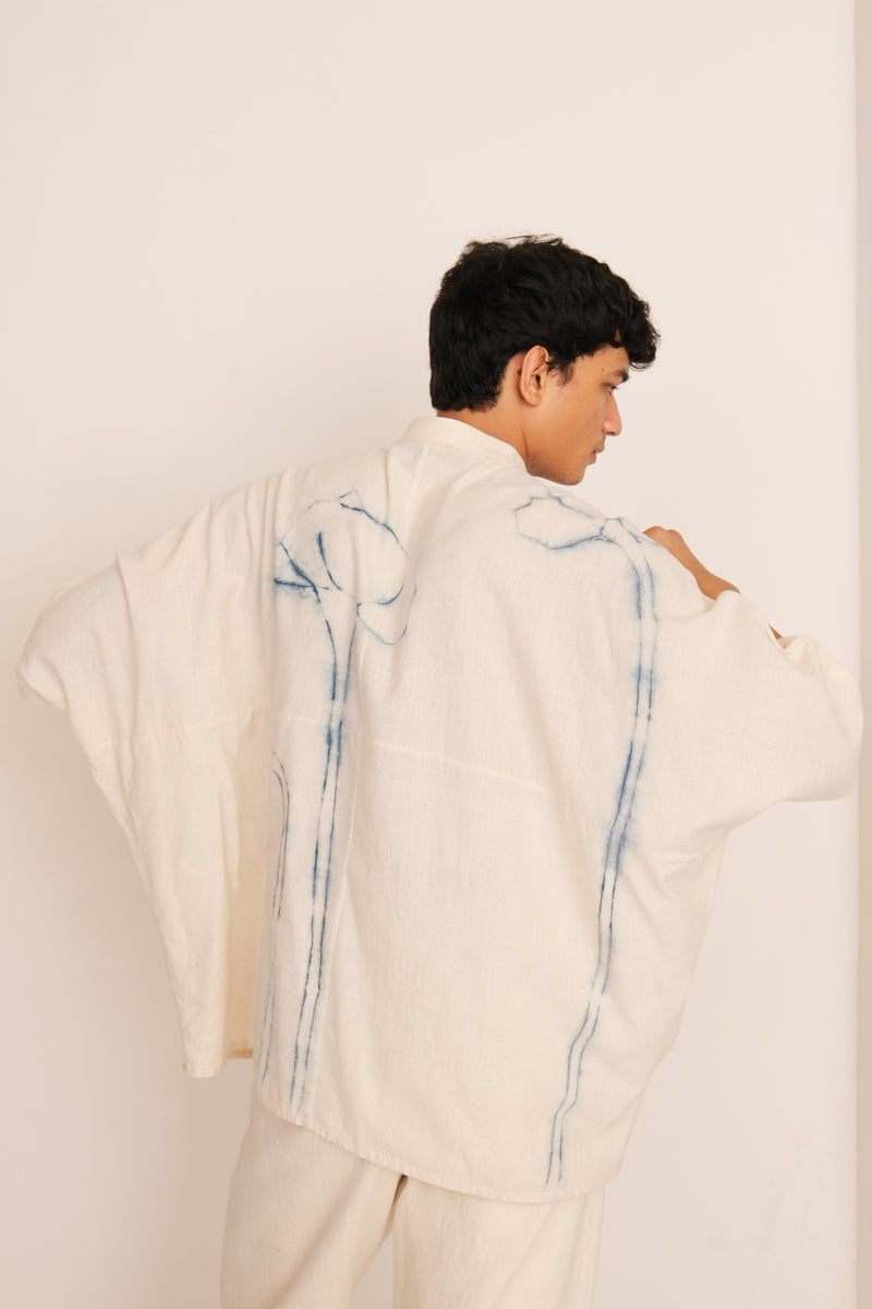 RELAXED FIT SHIRT WITH SHIBORI