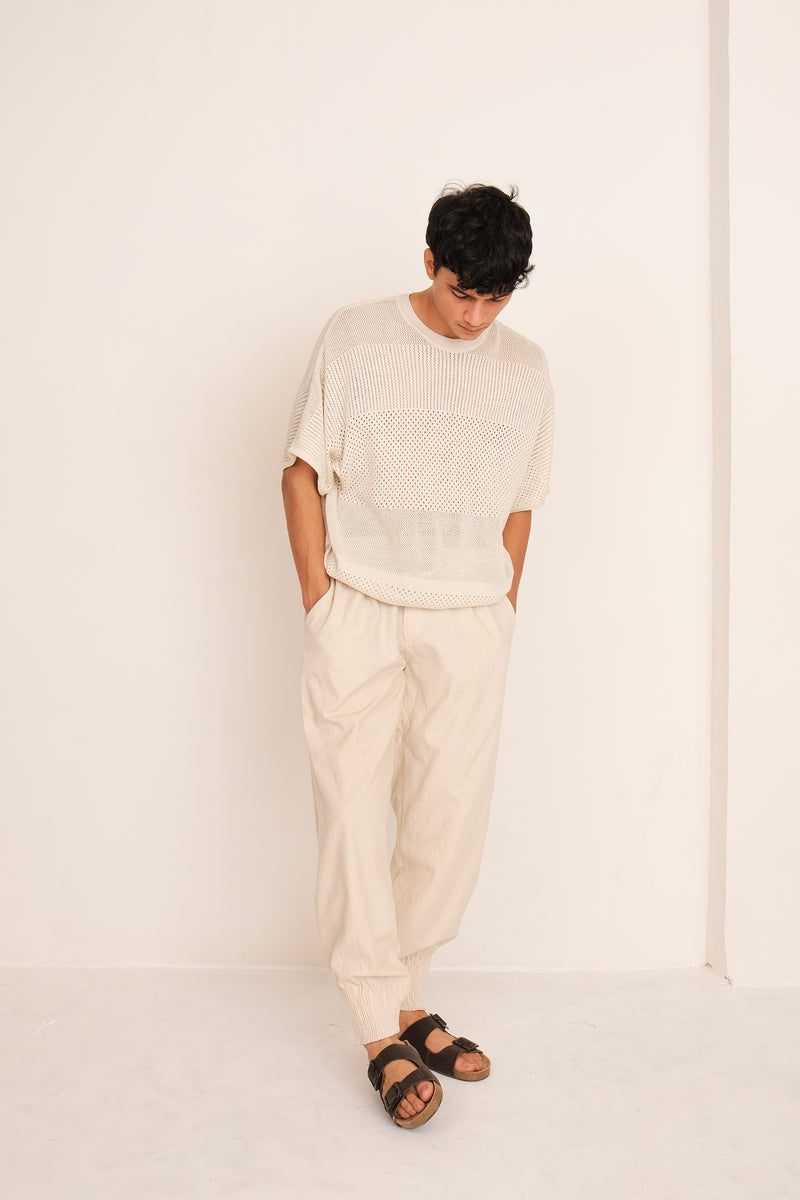 UNDYED COTTON KNITTED T-SHIRT