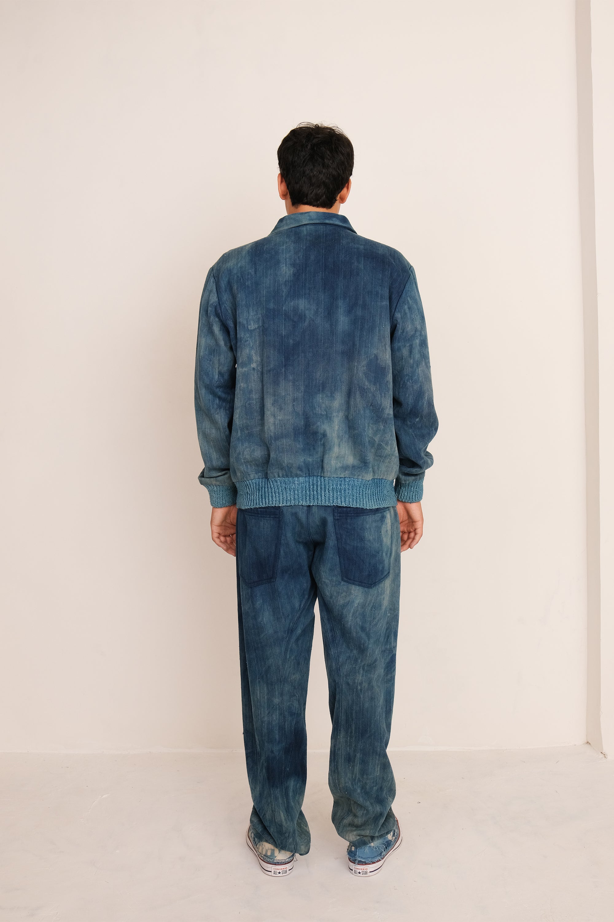 INDIGO WASHED HANDWOVEN DENIM JACKET