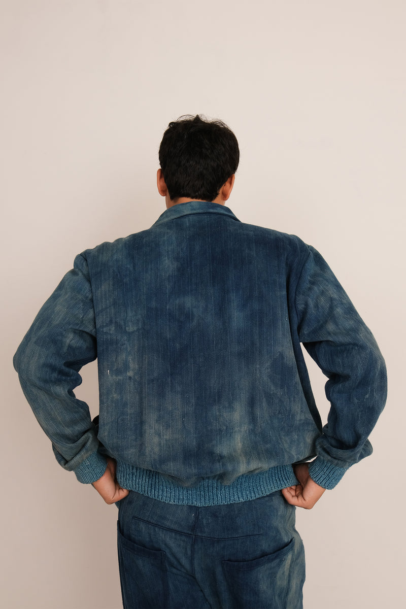 INDIGO WASHED HANDWOVEN DENIM JACKET