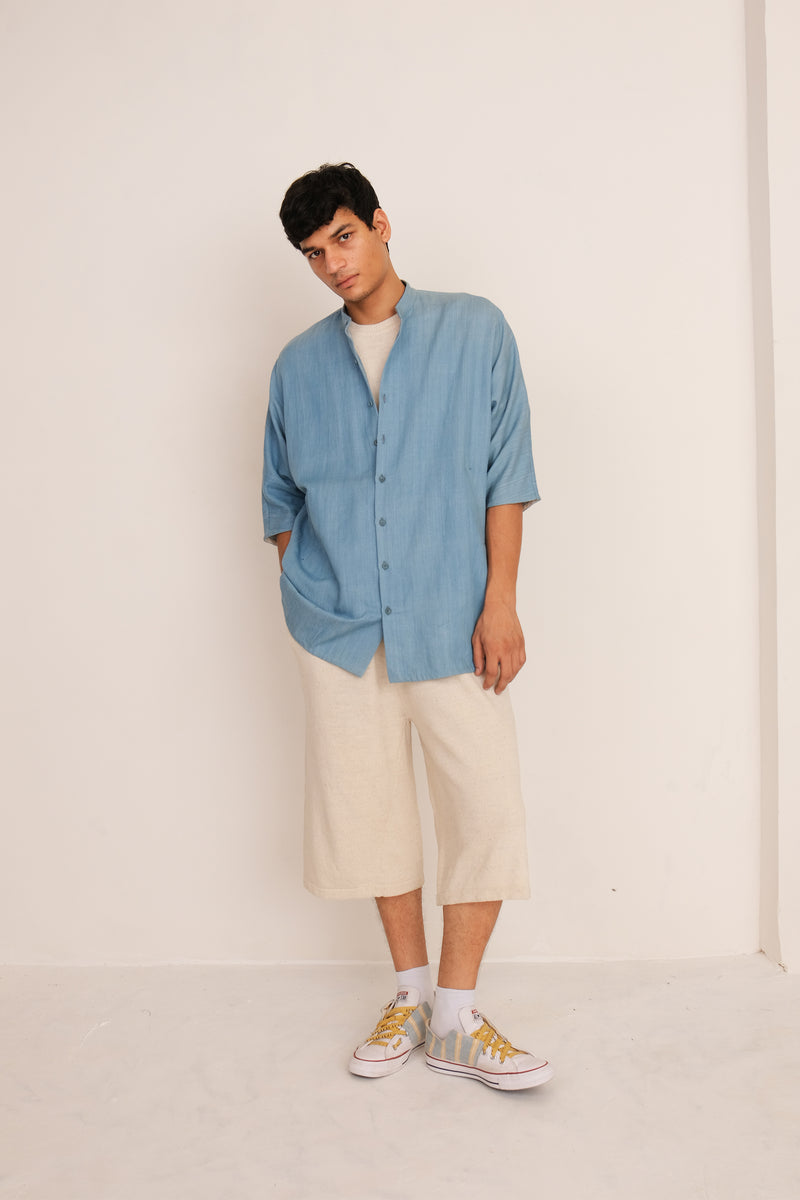 LIGHT INDIGO COTTON UNISEX SHIRT