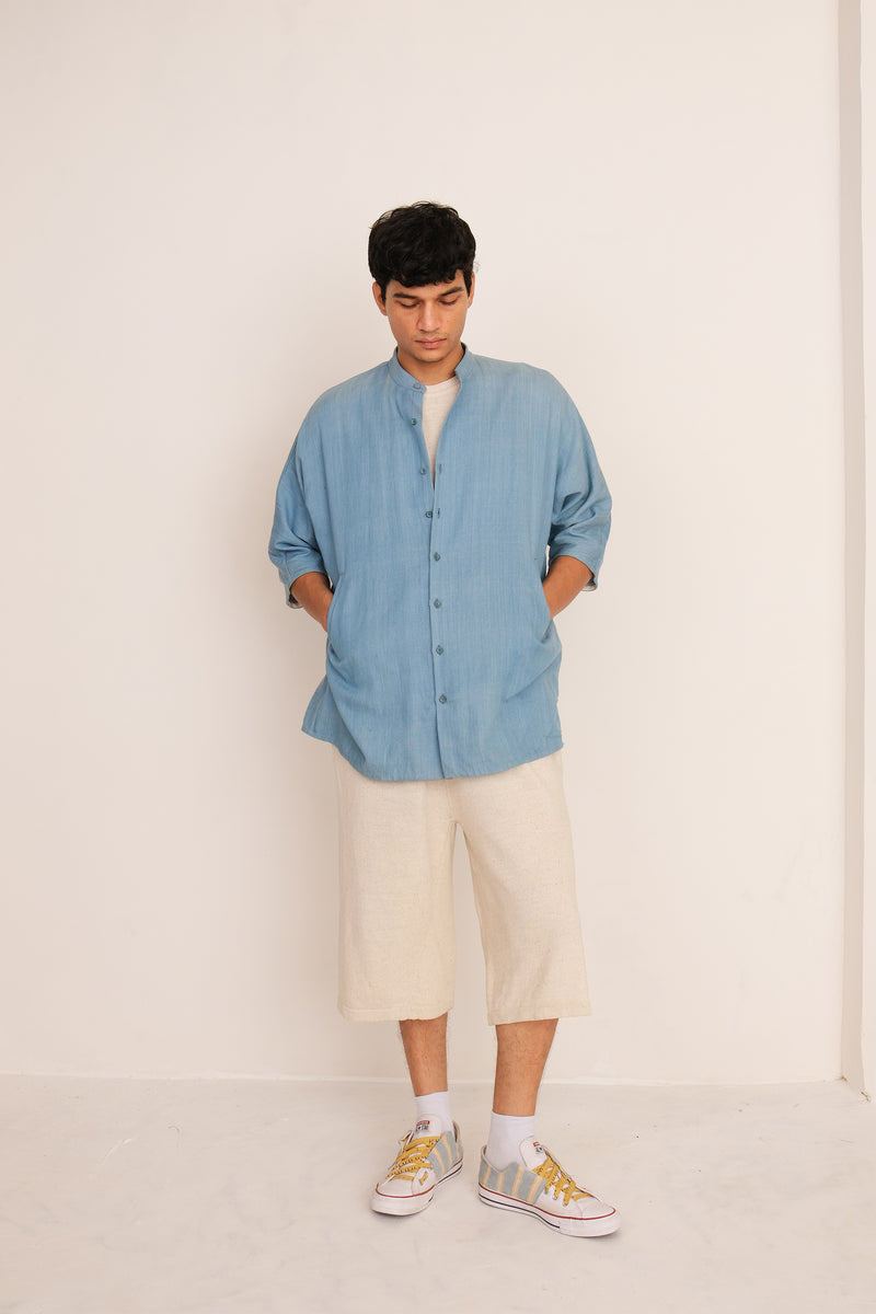 LIGHT INDIGO COTTON UNISEX SHIRT