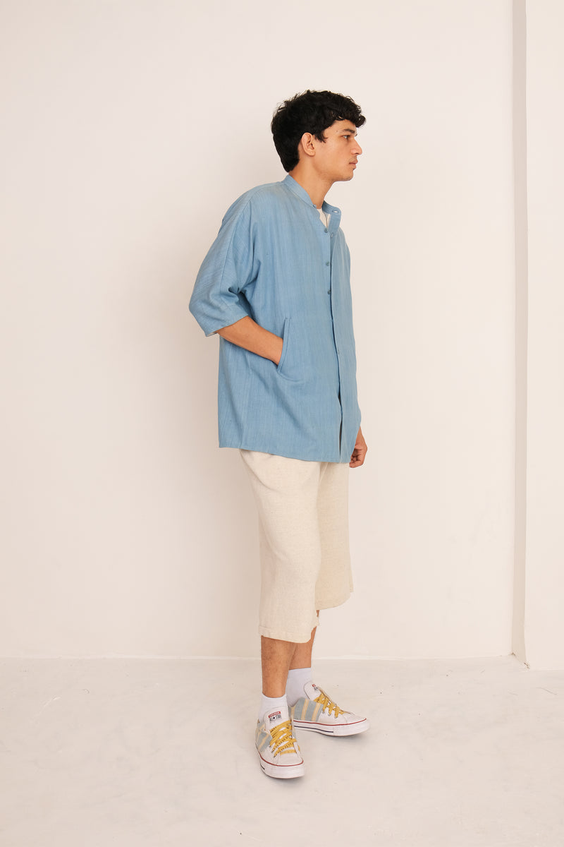 LIGHT INDIGO COTTON UNISEX SHIRT