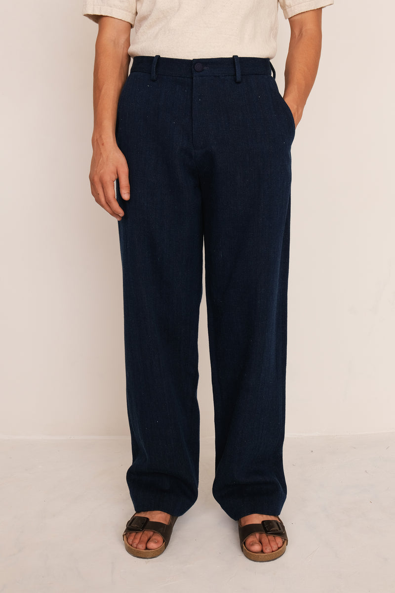 NATURAL INDIGO HANDSPUN DENIM COTTON PANT